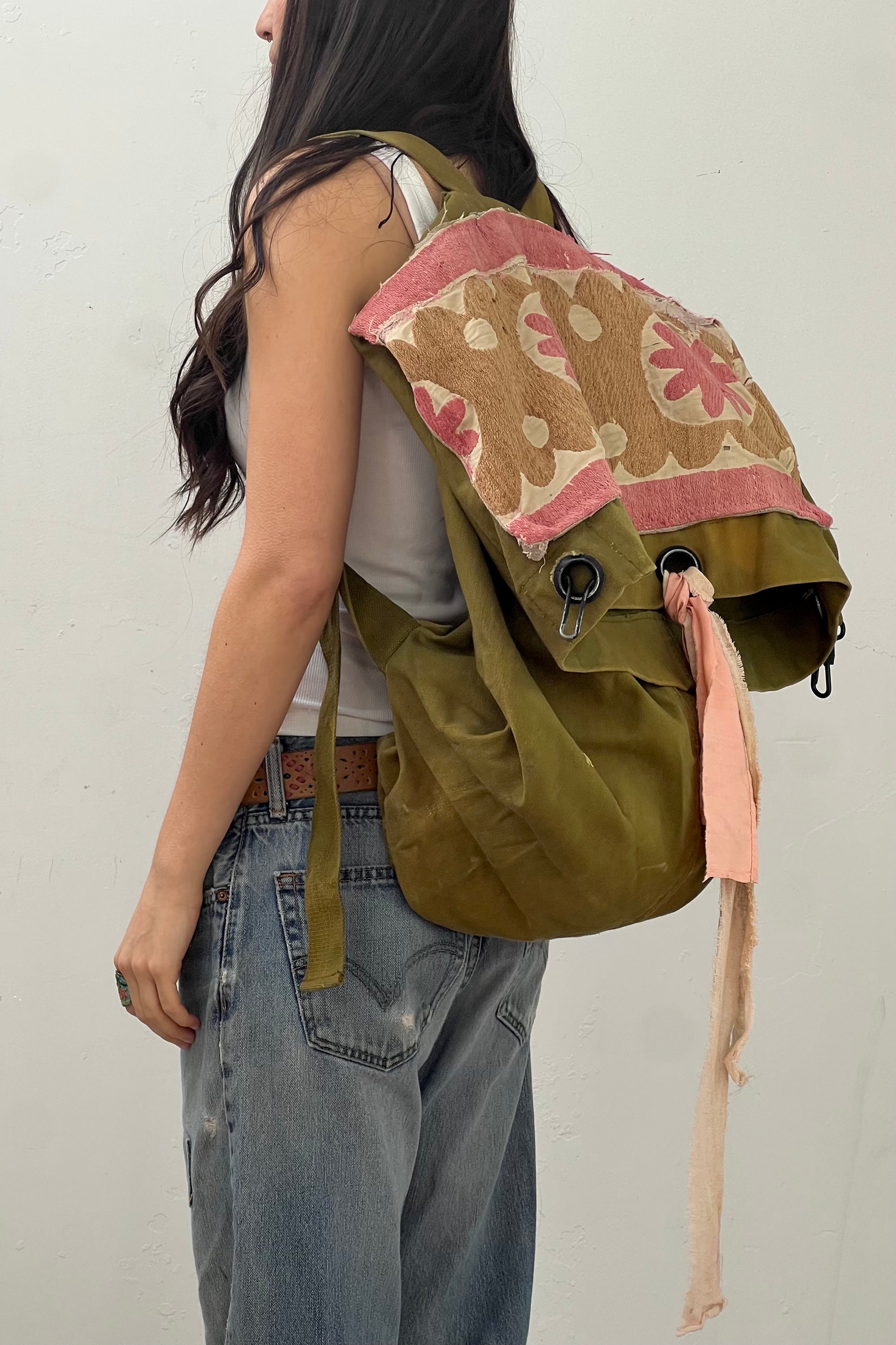Anna Corinna Reworked Vintage Army Backpack Duffel