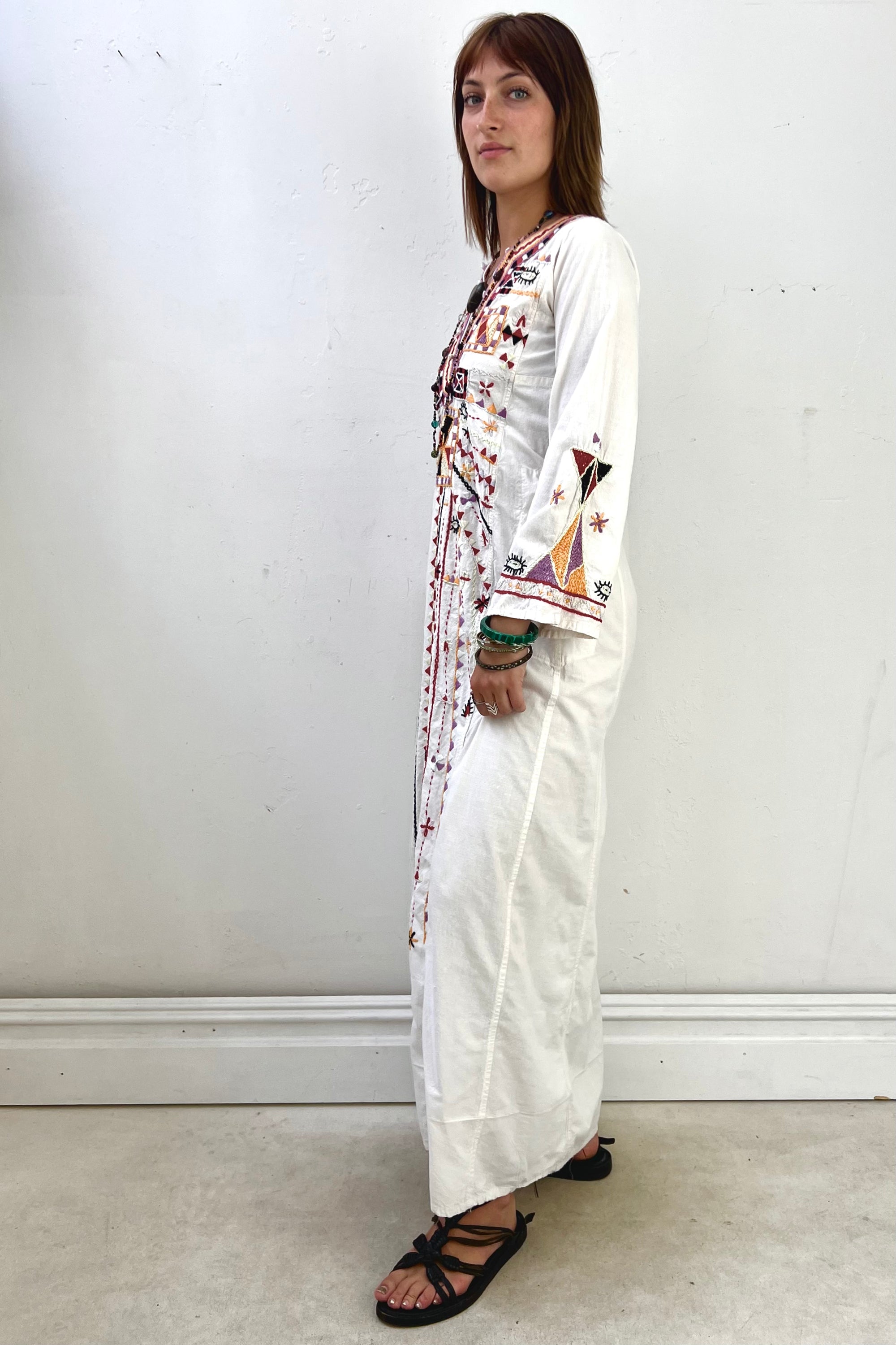Vintage Siwa Embroidered Egyptian Maxi Dress