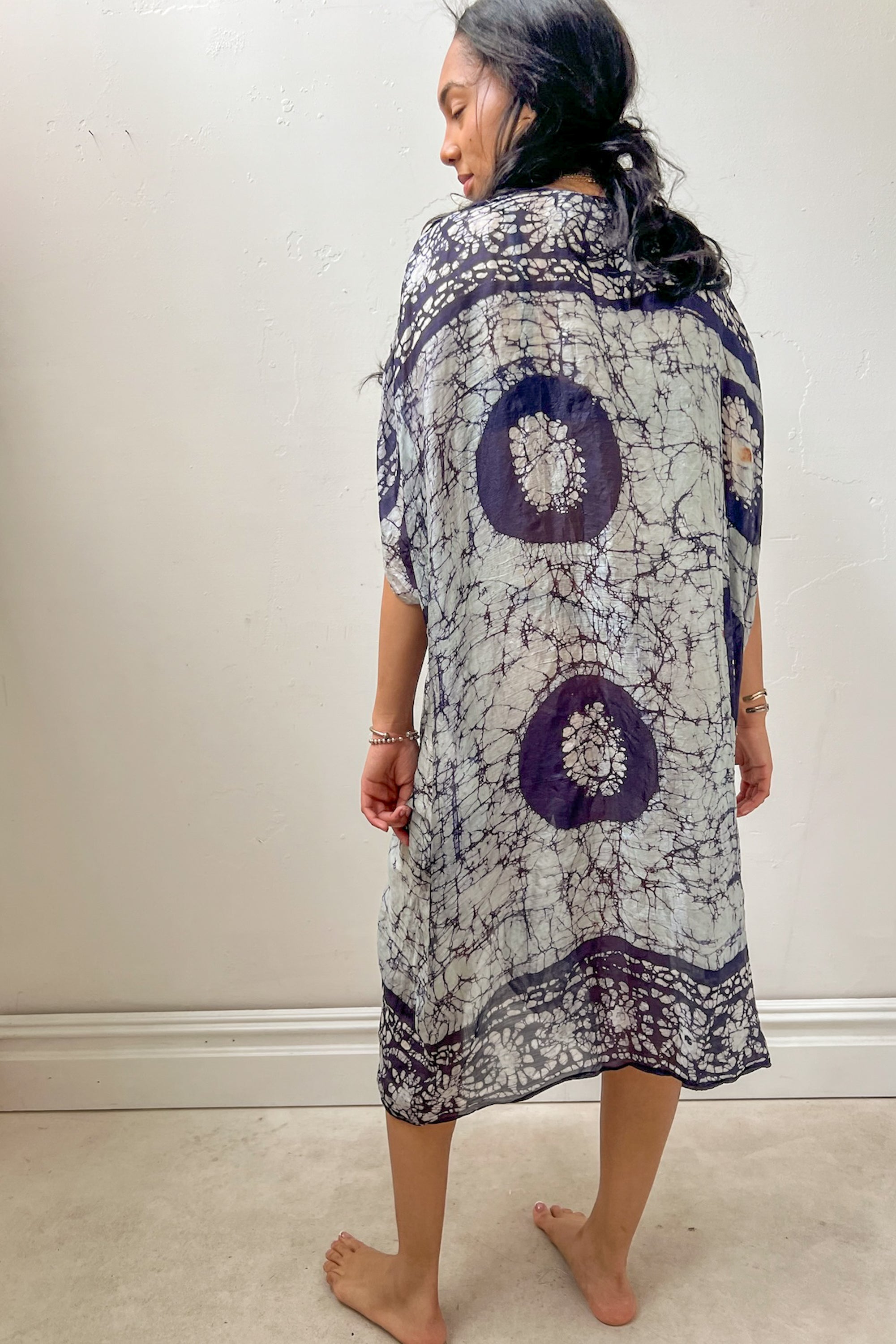 Anna Corinna Reworked Vintage Silk Batiq Smock Dress