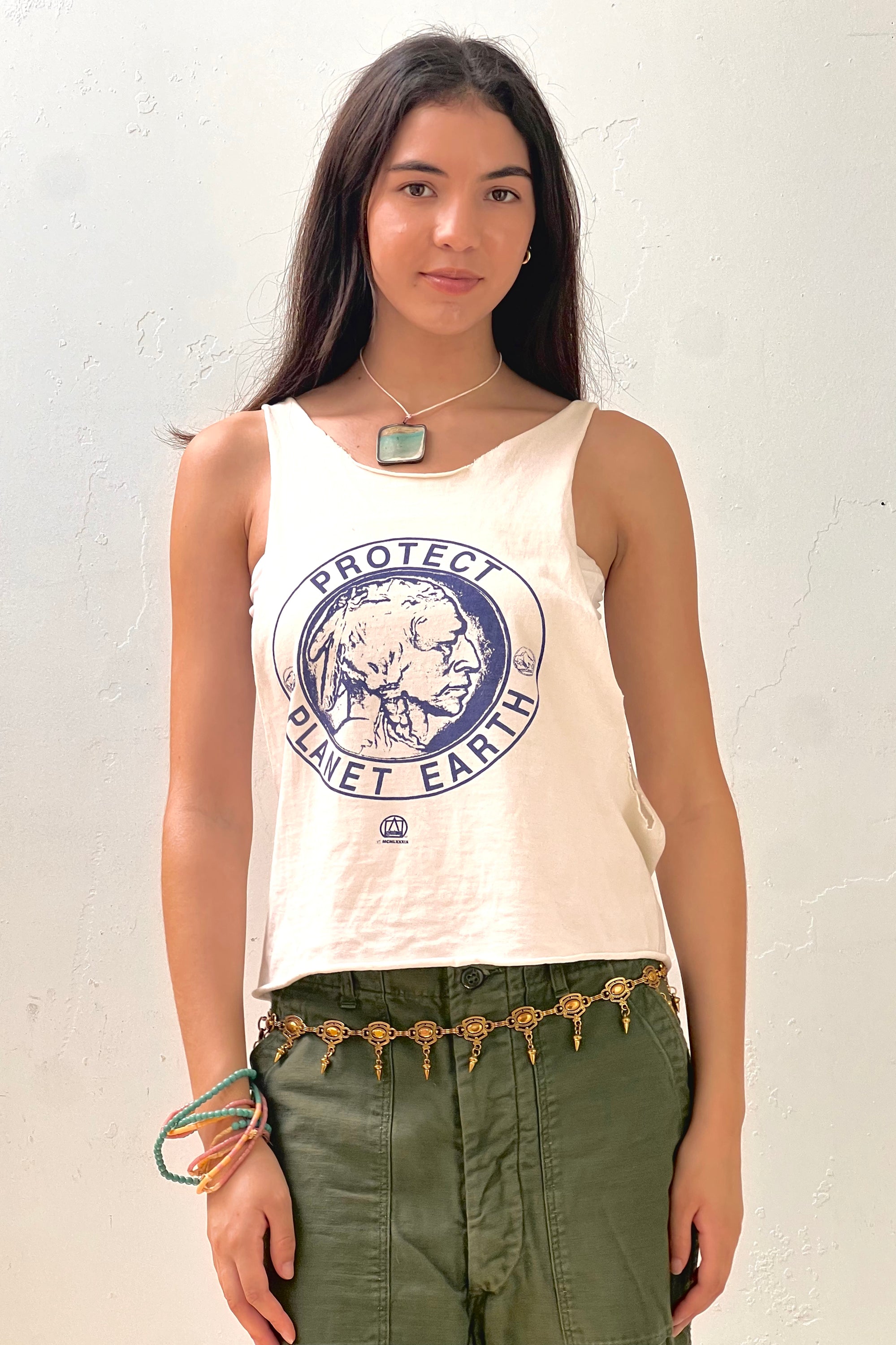 Vintage Protect The Earth T Tank Selected by Anna Corinna