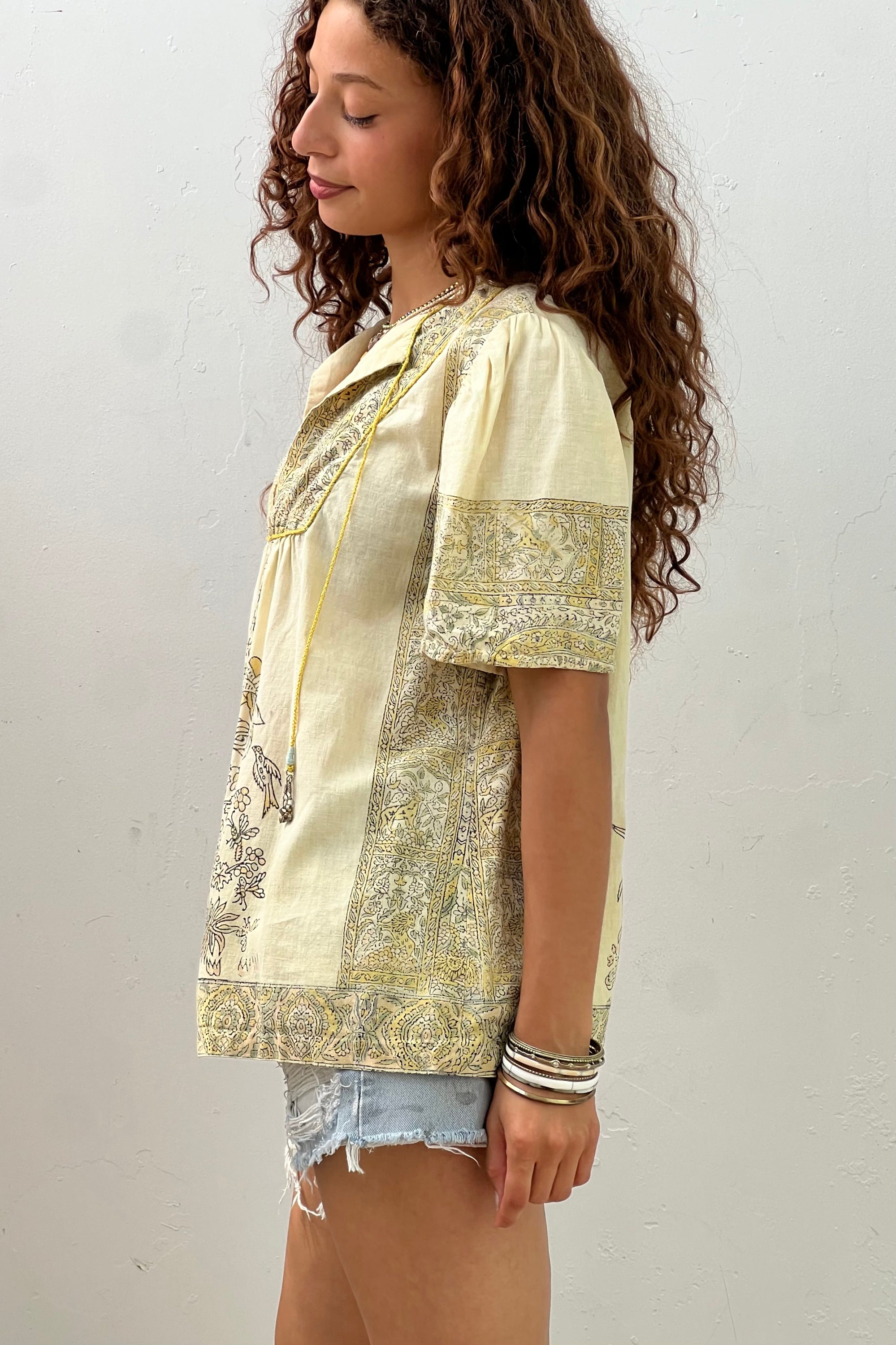 Vintage Block Print Sunny Top
