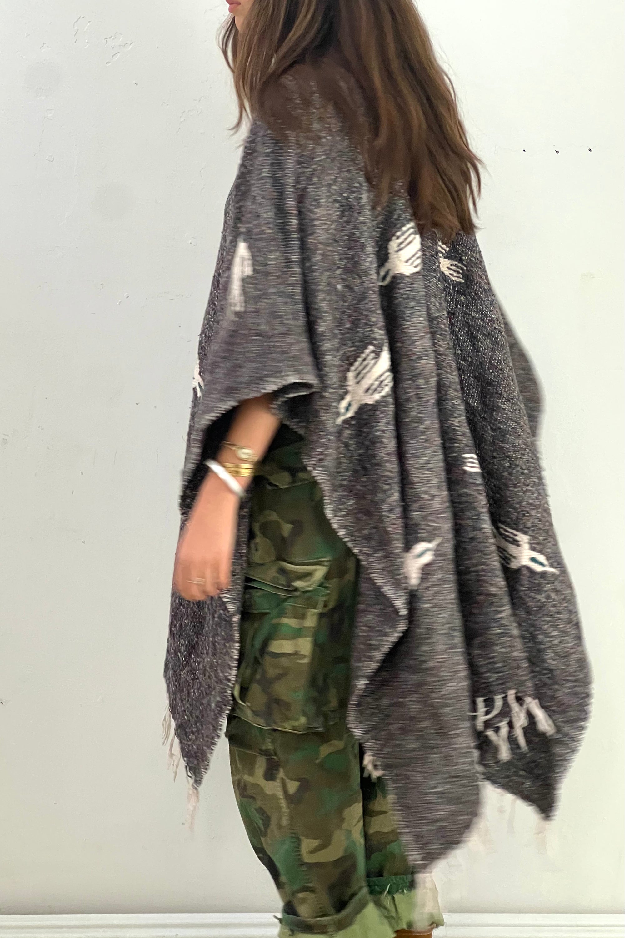 Anna Corinna Reworked Vintage Thunderbird Poncho