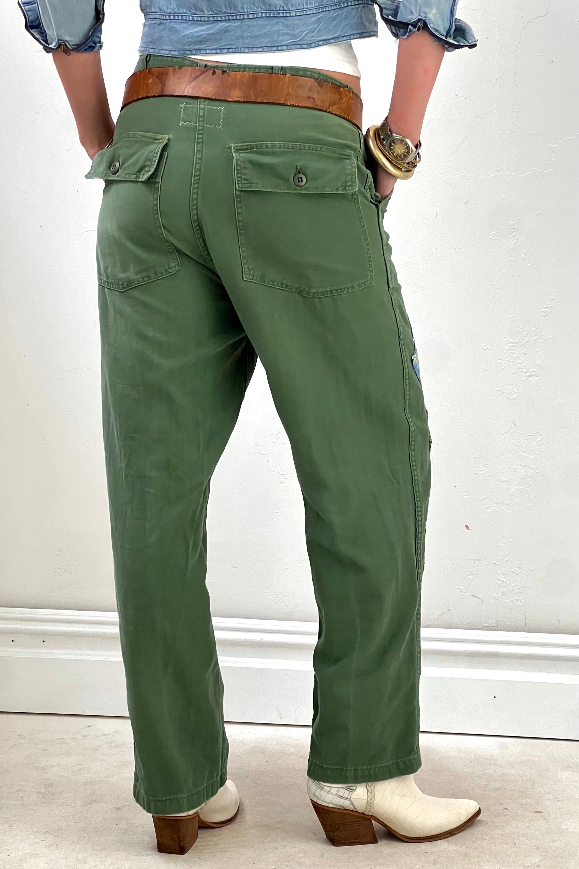 Anna Corinna Reworked Vintage Holly Hobby Patched Army Pants