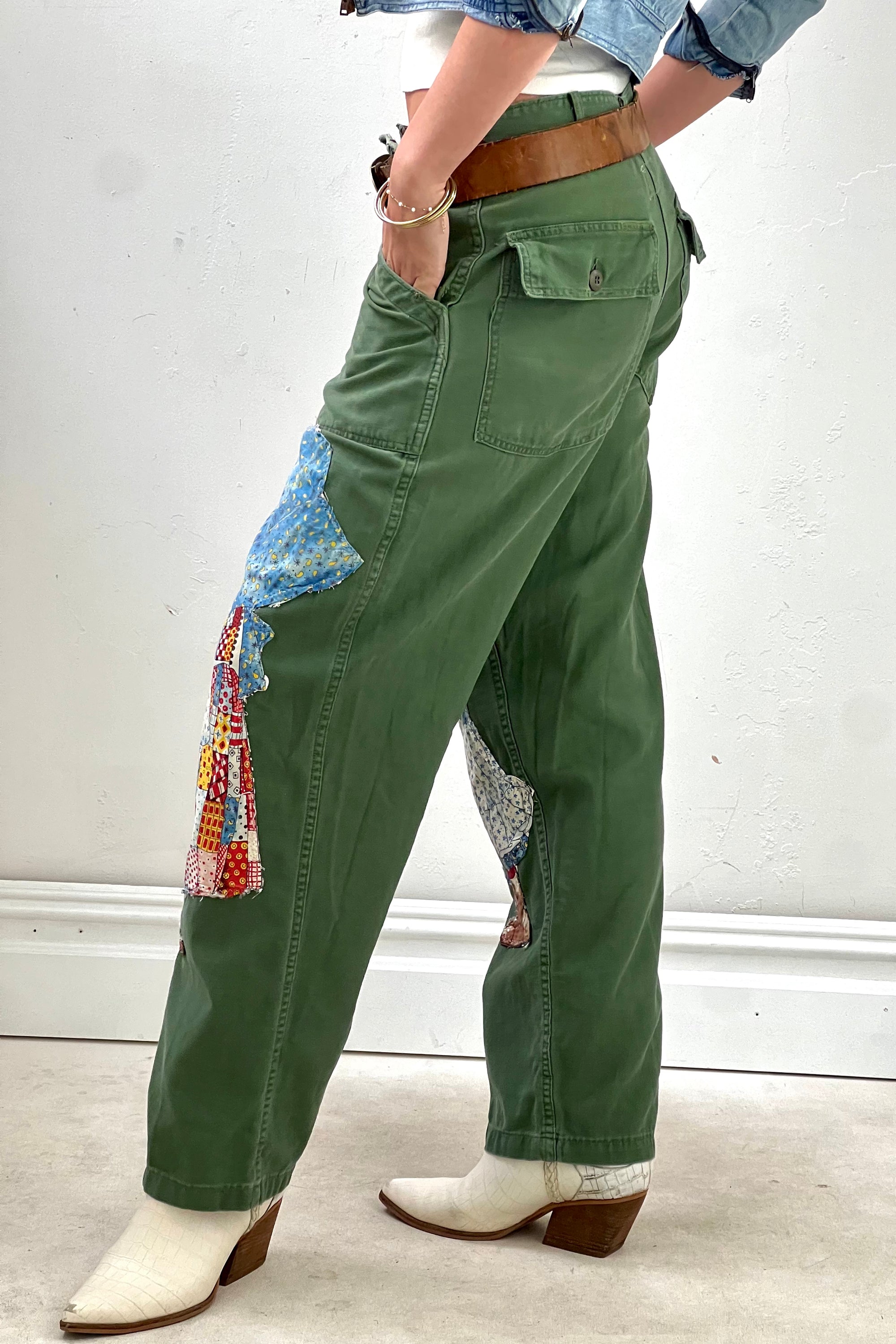 Anna Corinna Reworked Vintage Holly Hobby Patched Army Pants