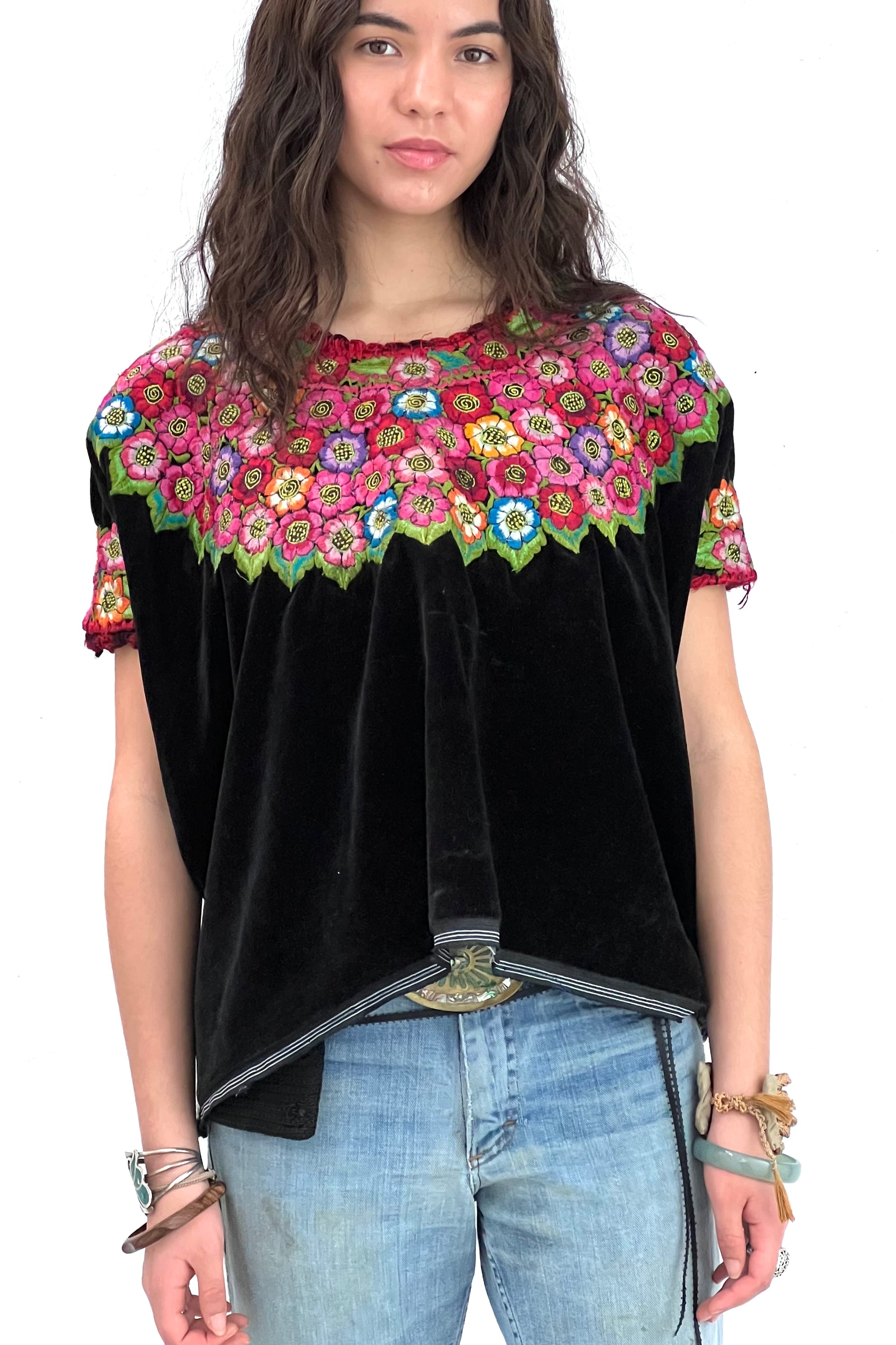 Vintage Embroidered Velvet Top Selected by Anna Corinna