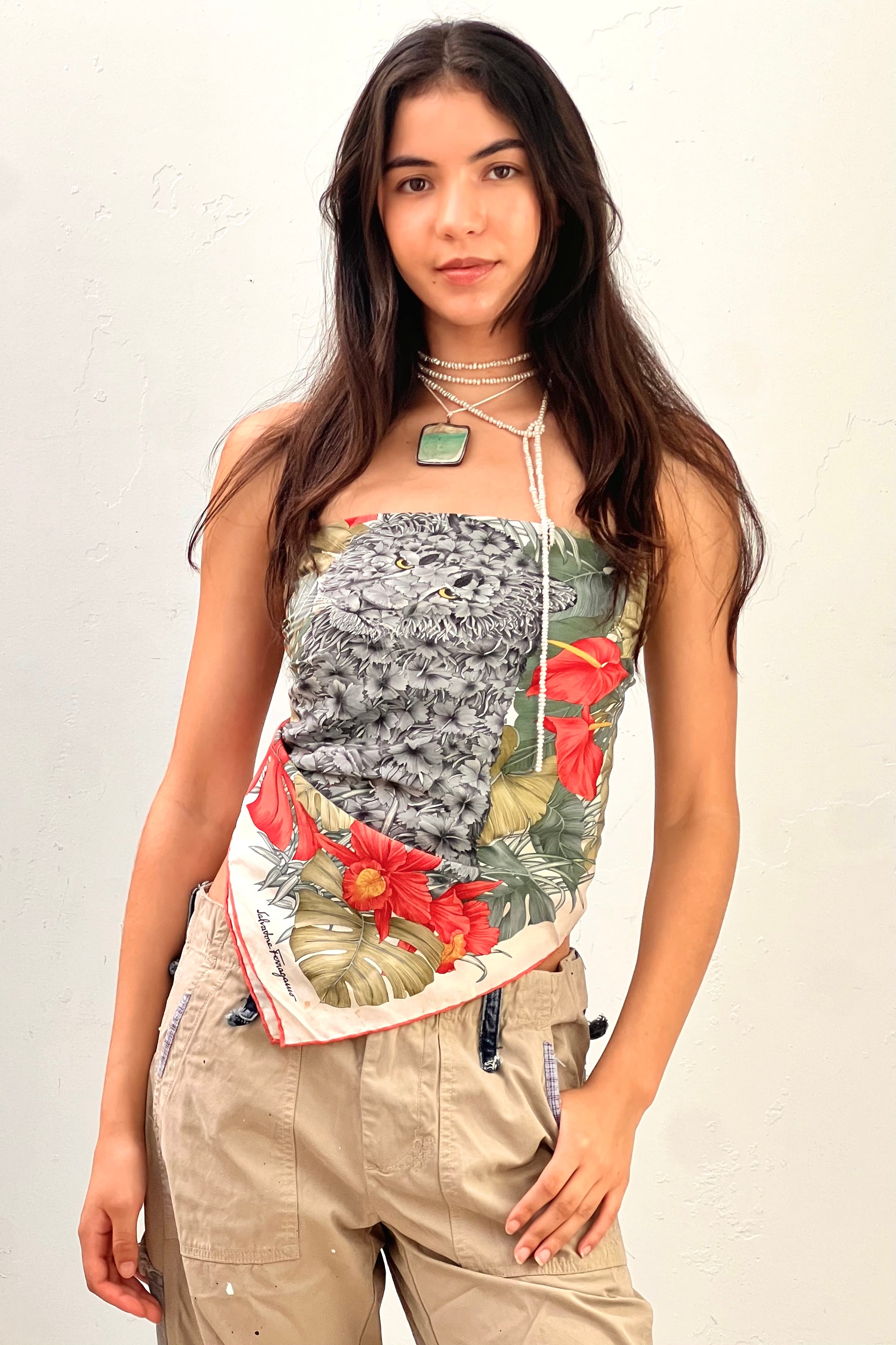 Vintage Silk Ferragamo Scarf Selected by Anna Corinna