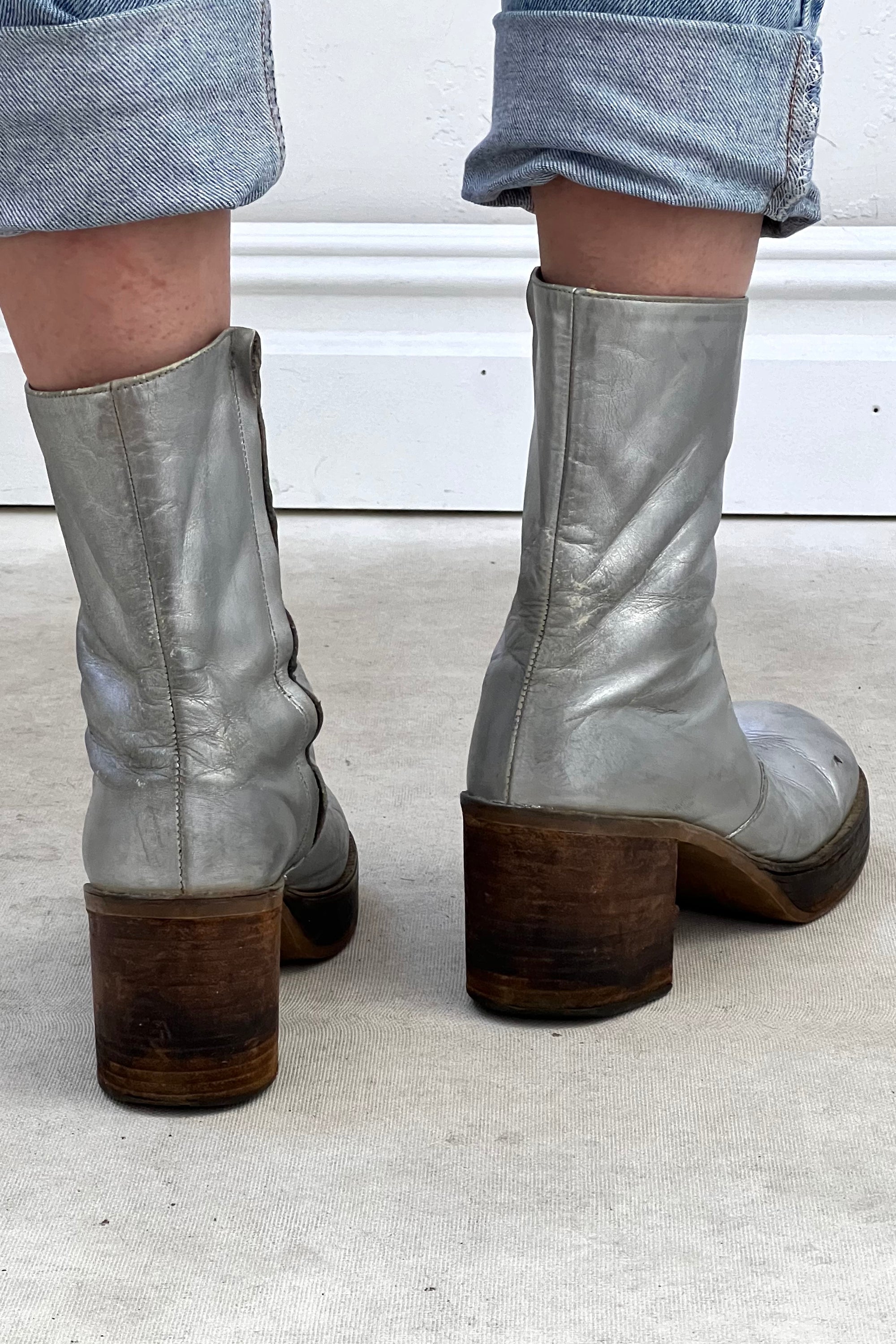 Vintage Silver Platform Boots Selected by Anna Corinna