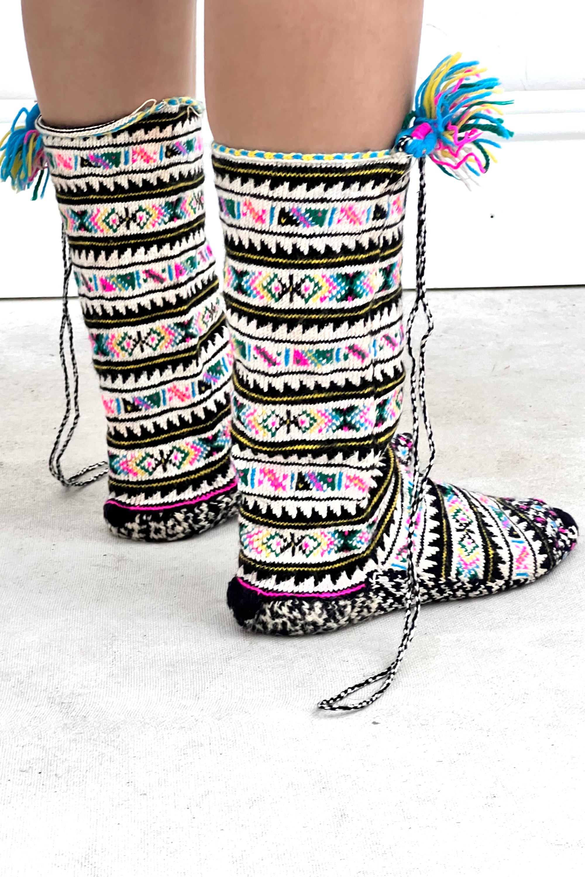 Vintage Hand Knit Cotton Slippers Selected by Anna Corinna