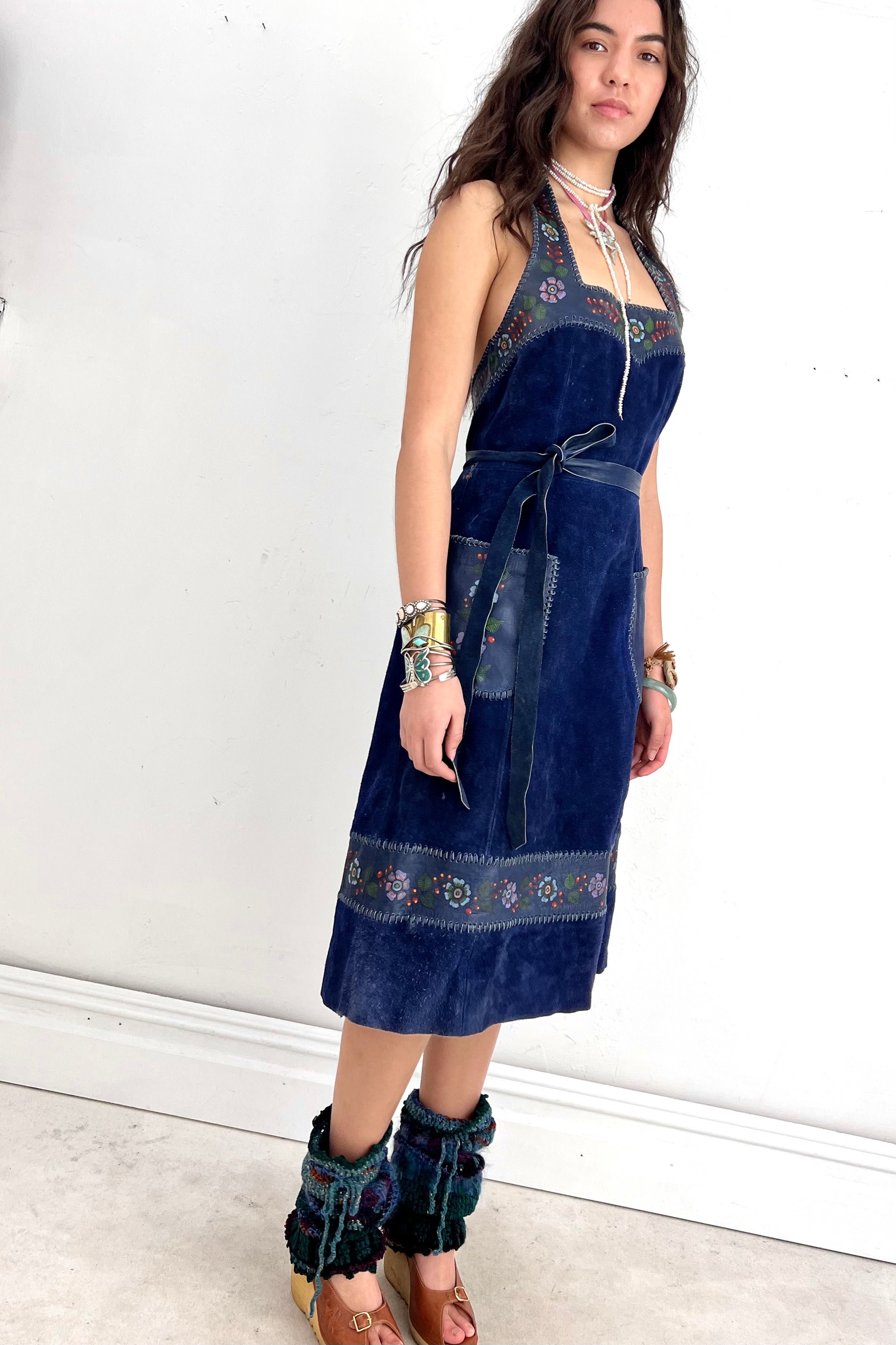 Vintage Char Leather Wrap Dress Selected by Anna Corinna