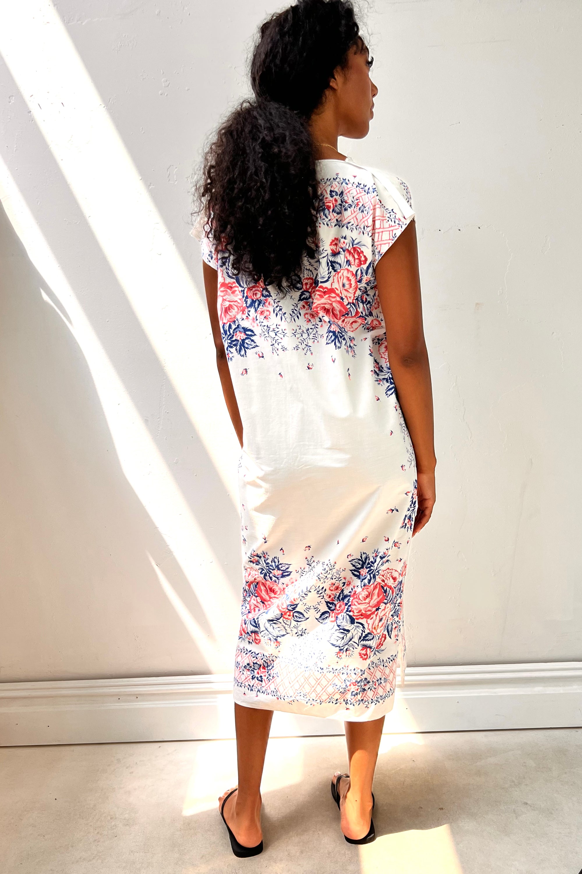 Anna Corinna Reworked Vintage Printed Flowers Smock Dress