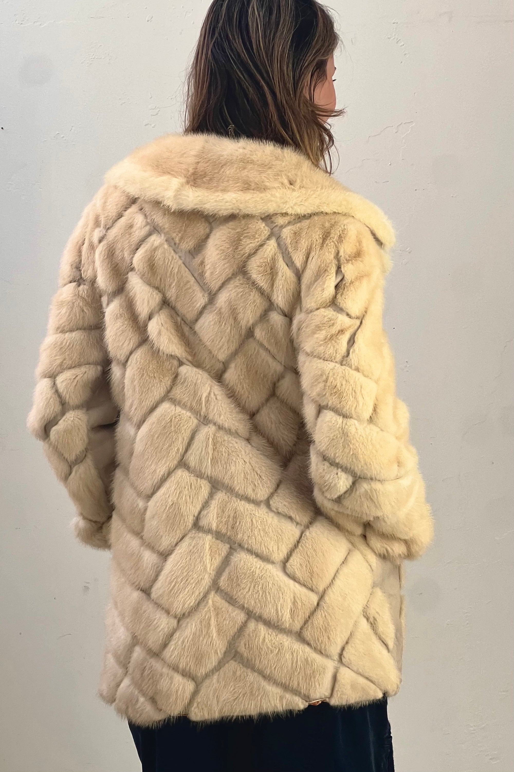 Vintage White Mink and Leather Coat Selected by Anna Corinna