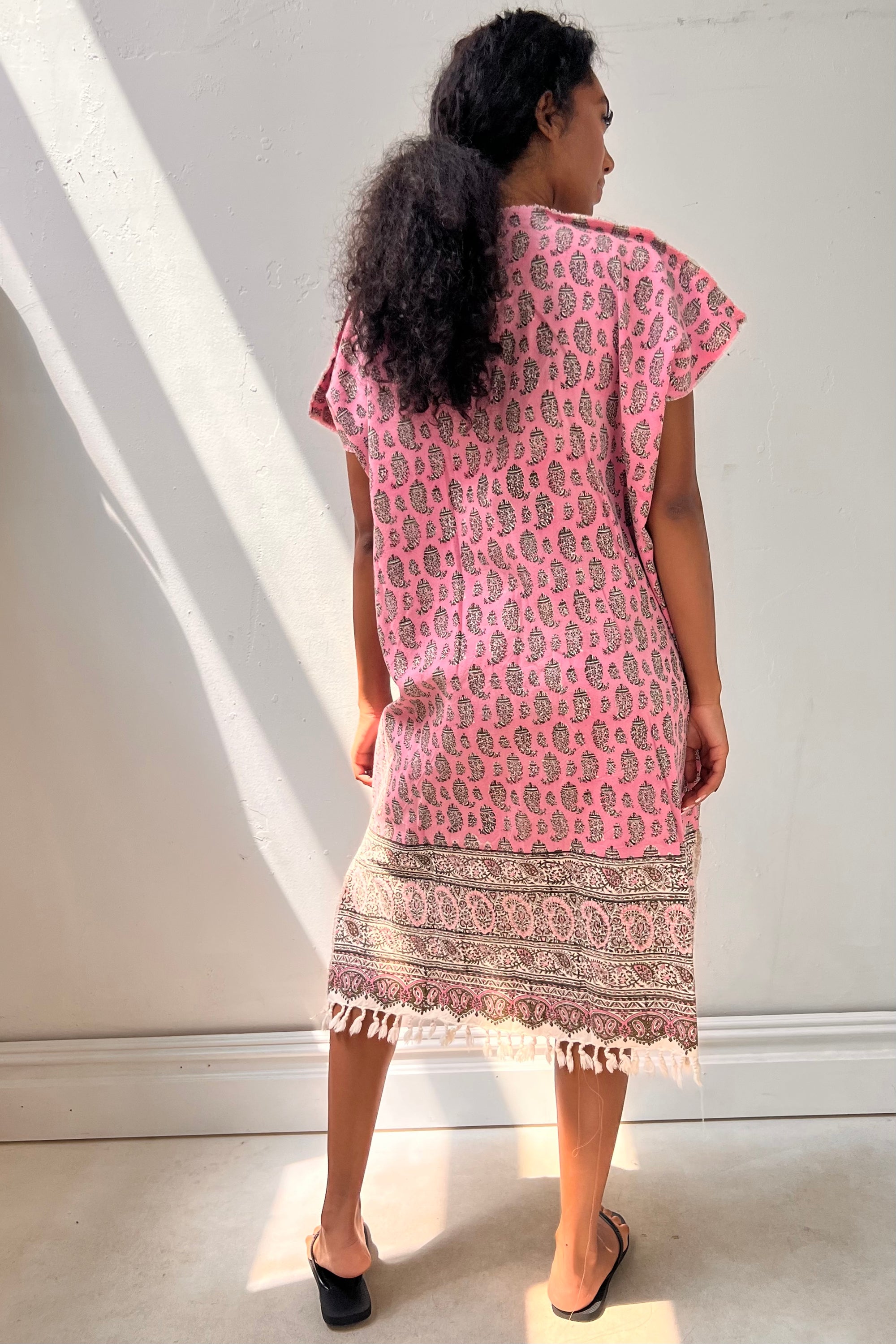 Anna Corinna Reworked Vintage Block Print Paisley Smock Dress