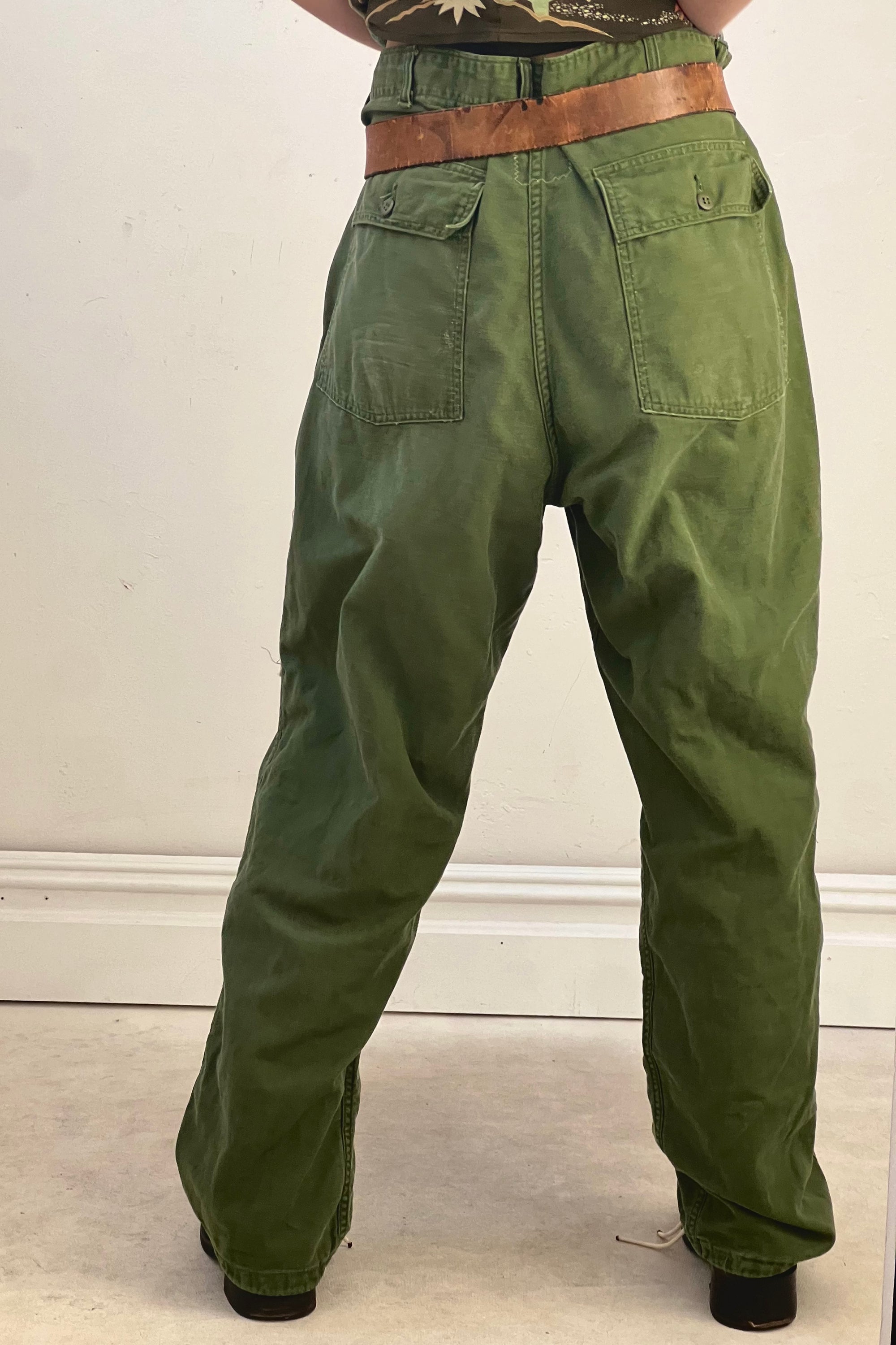 Anna Corinna Reworked Vintage Armadillo Patched Army Pants