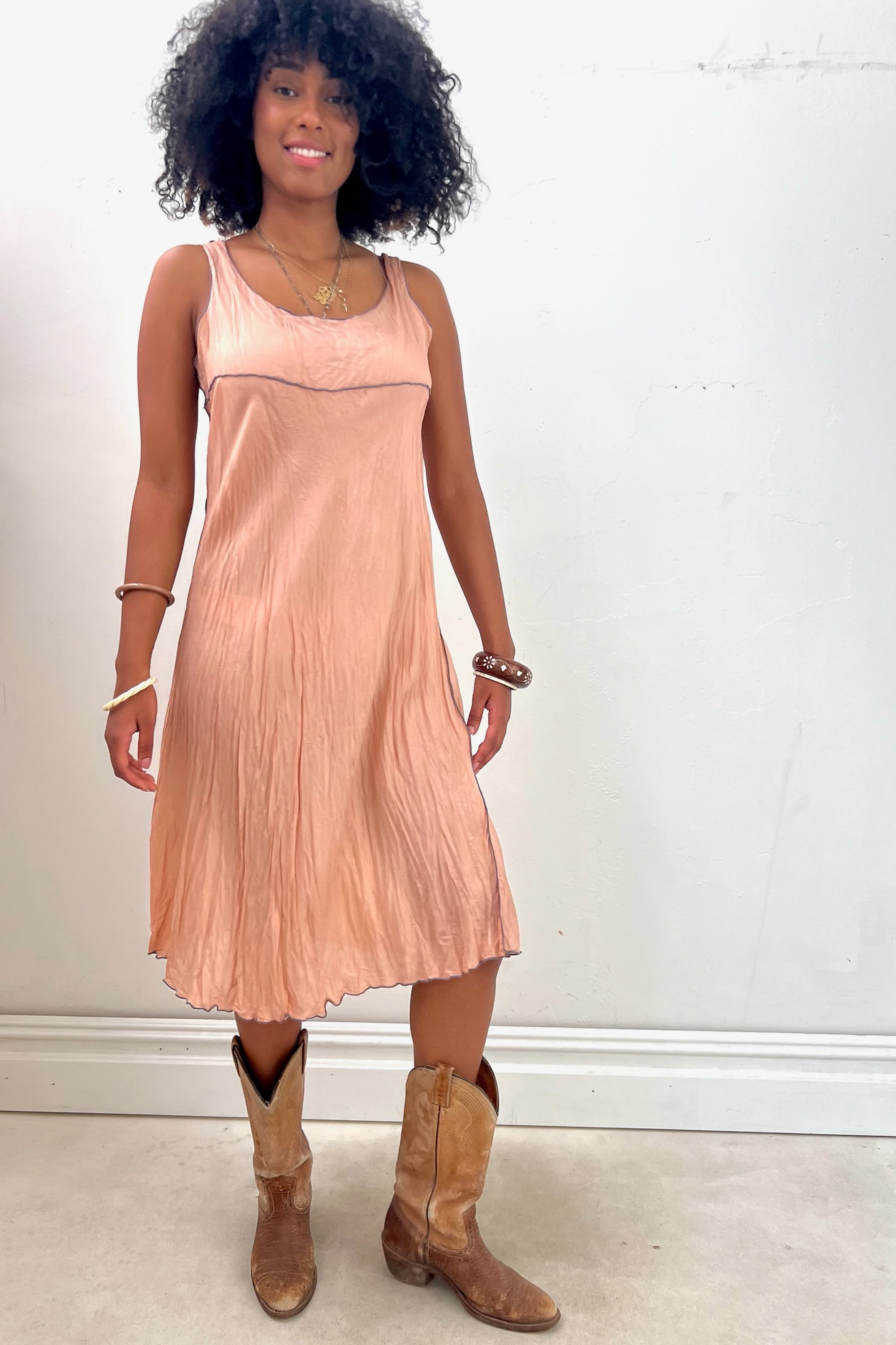 Vintage Silky Nudy Slip Dress