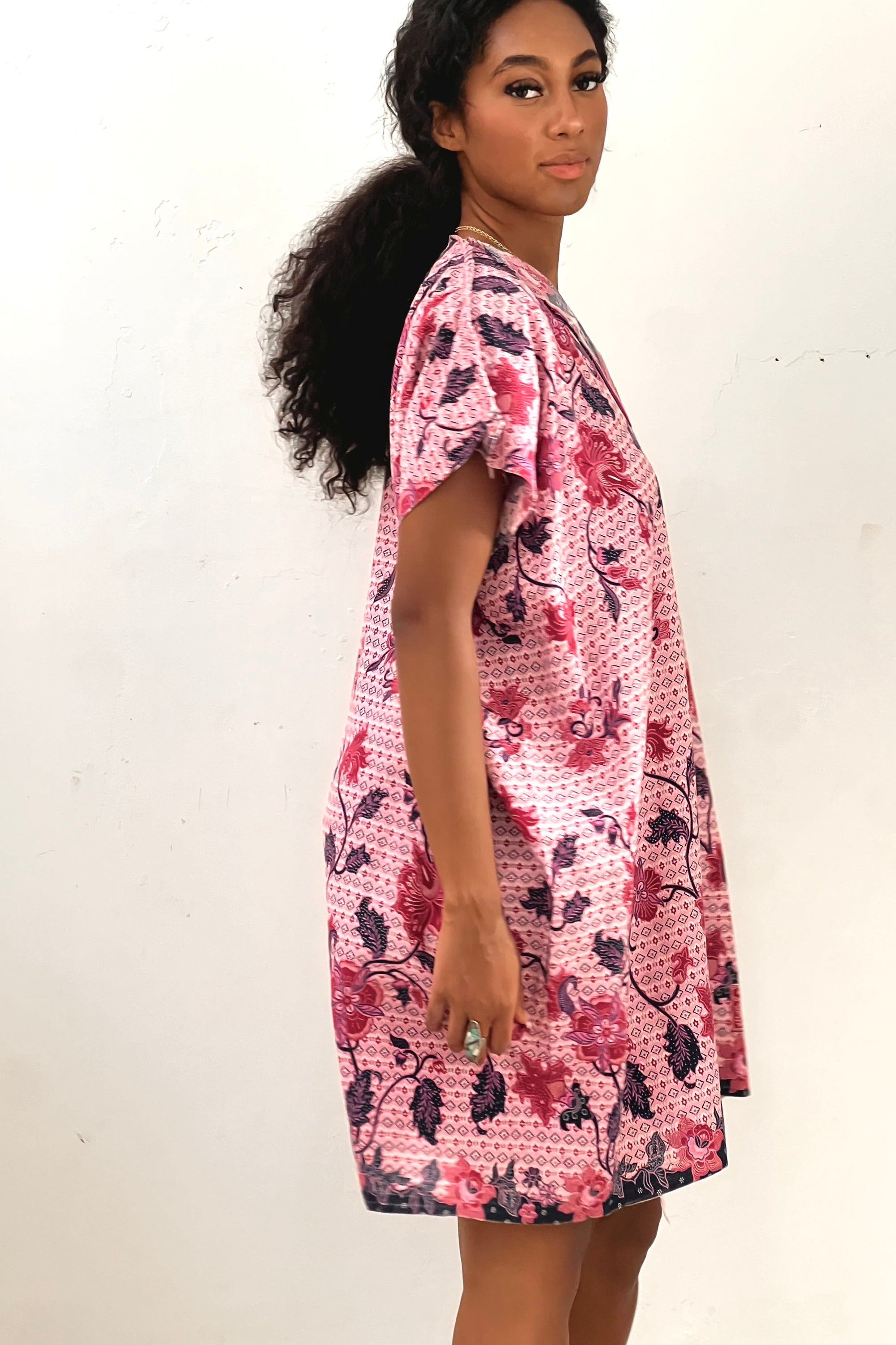 Anna Corinna Reworked Vintage Bali Print Smock Dress