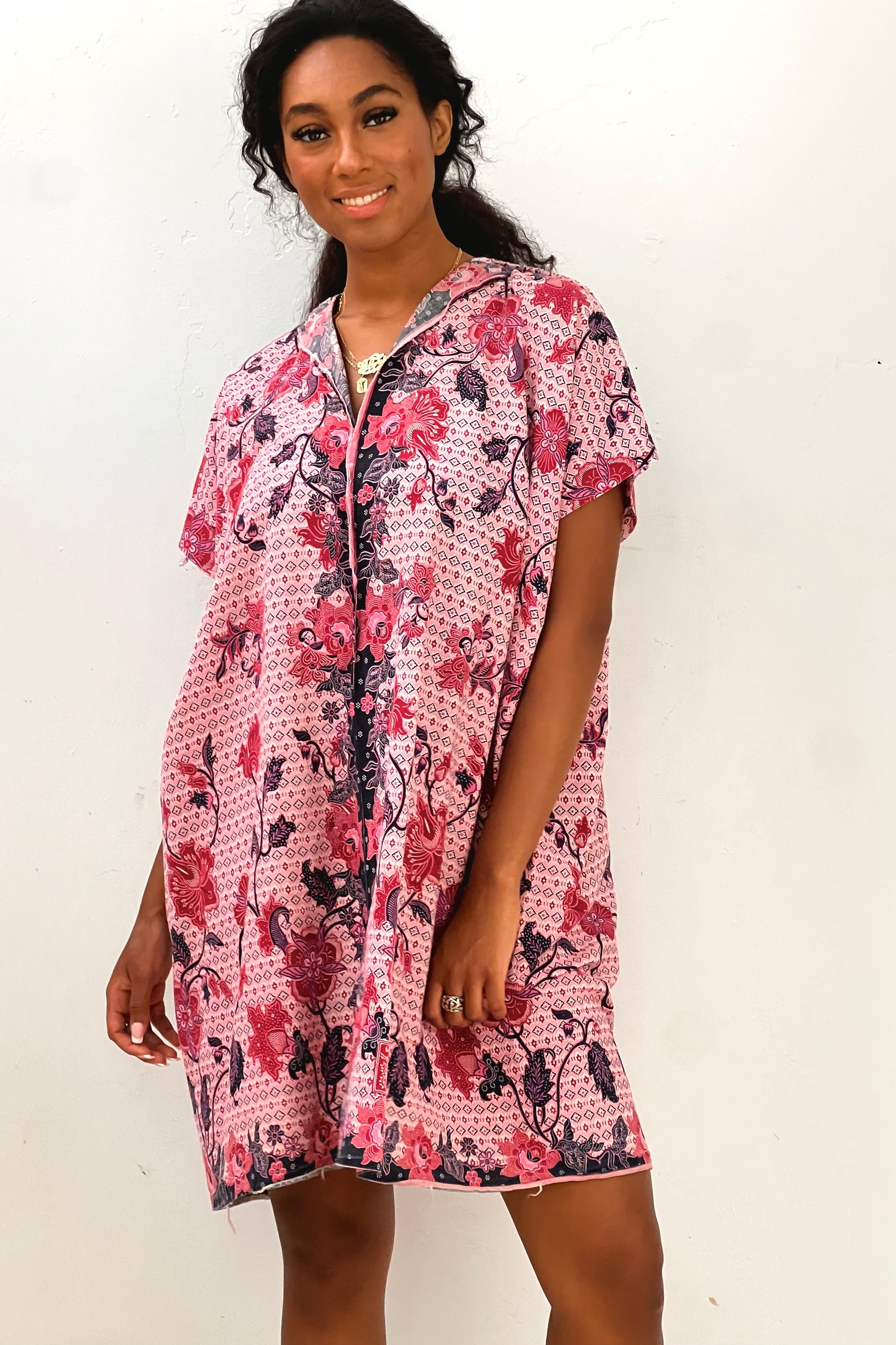 Anna Corinna Reworked Vintage Bali Print Smock Dress