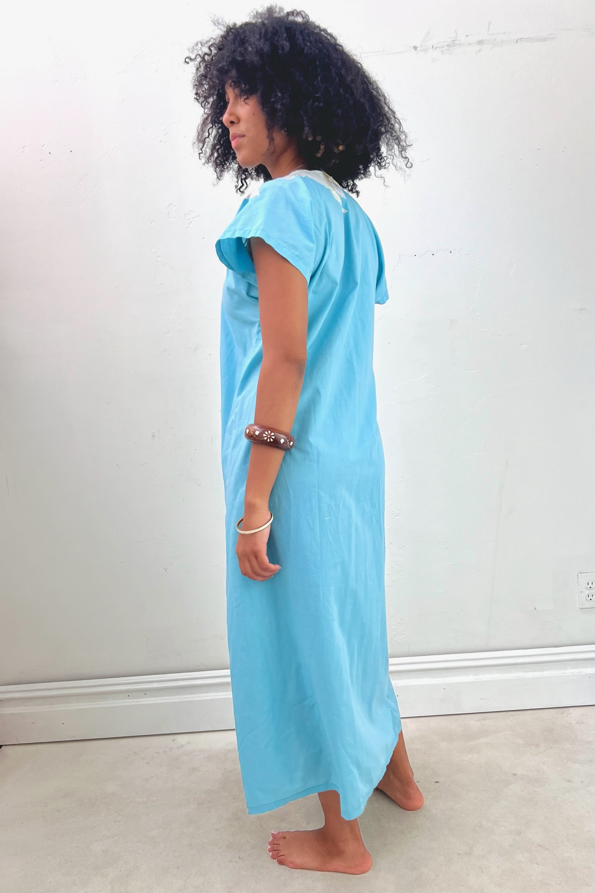 Vintage Applique Turq Caftan