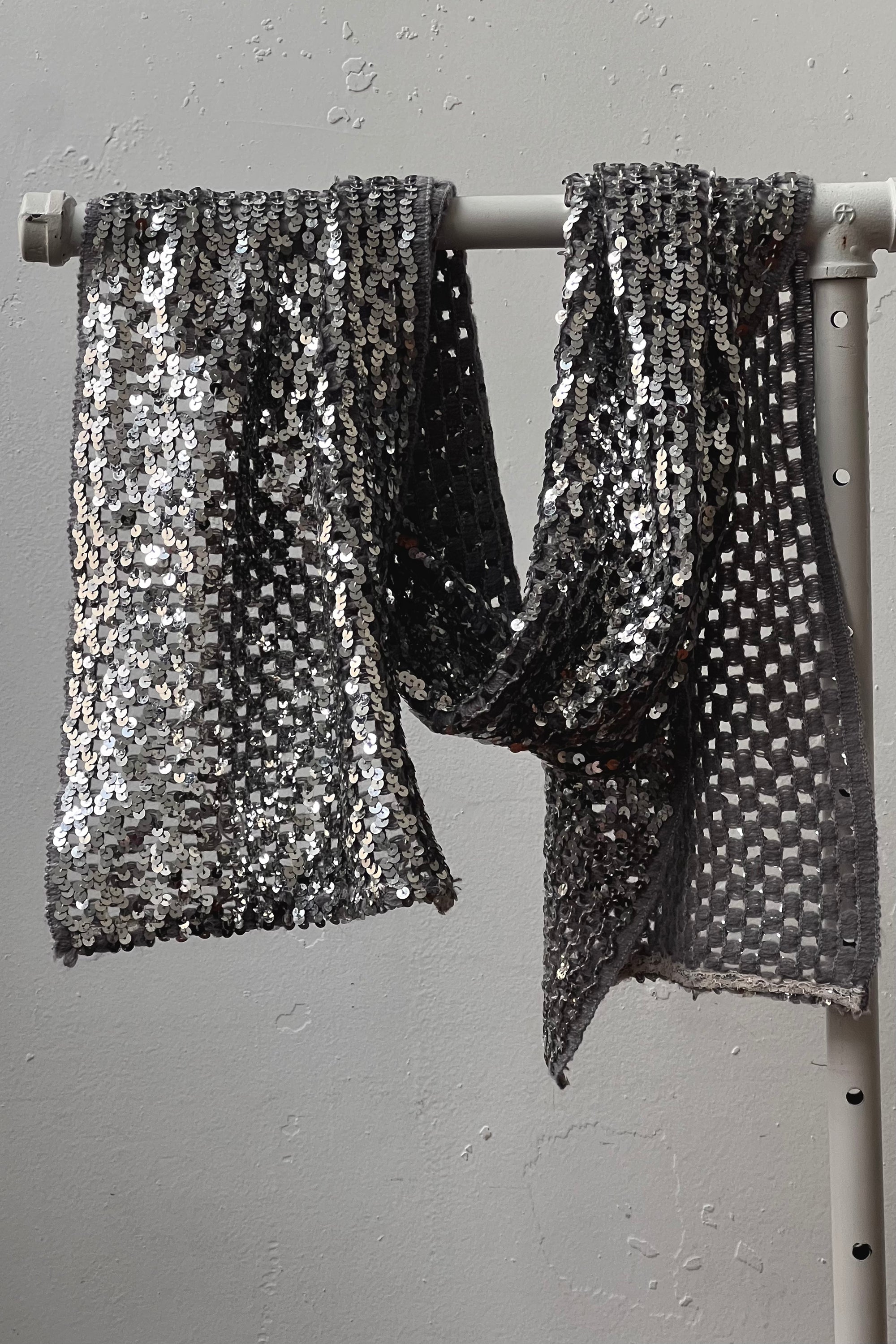 Vintage Silver Sequin Scarf Selected by Anna Corinna