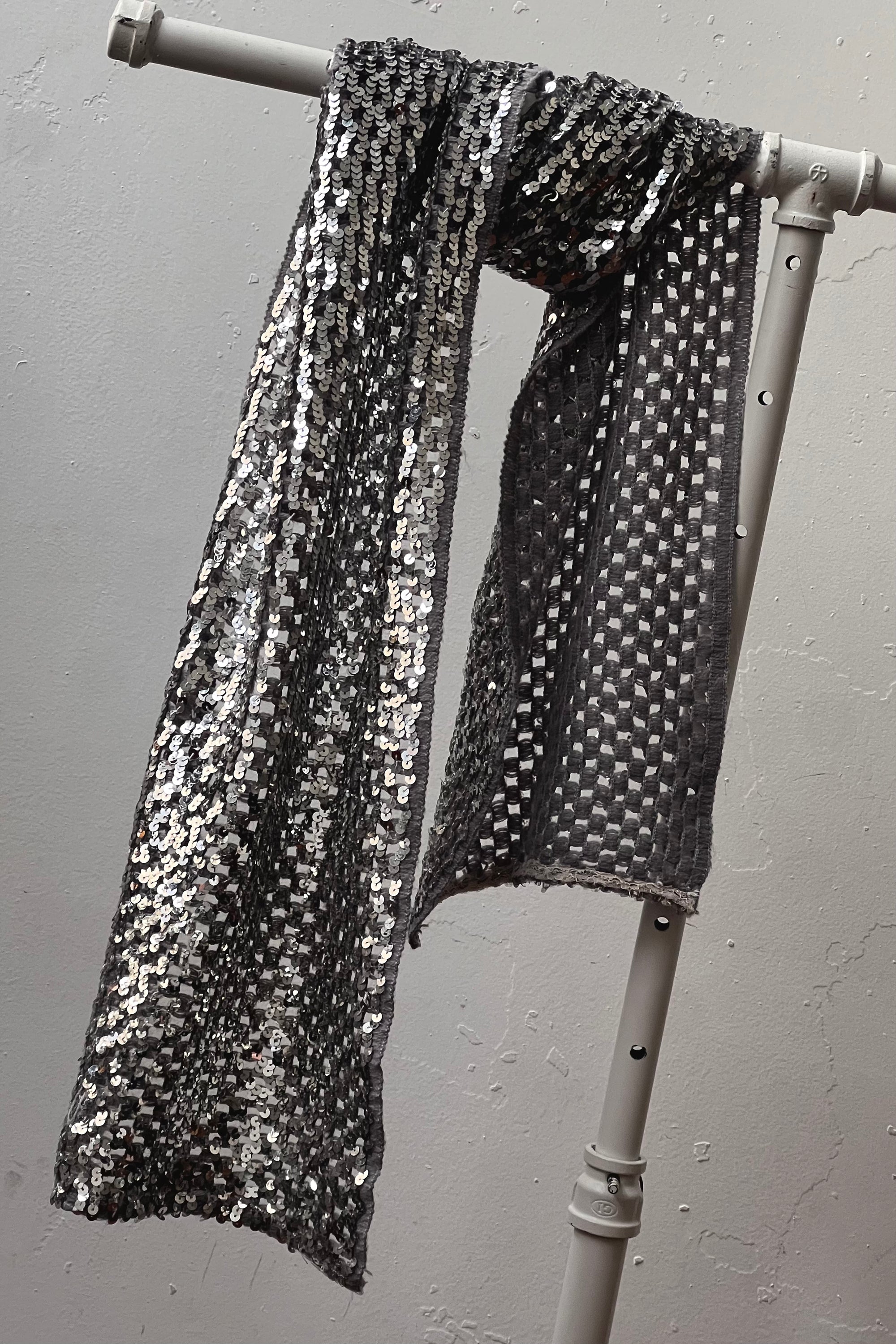 Vintage Silver Sequin Scarf Selected by Anna Corinna