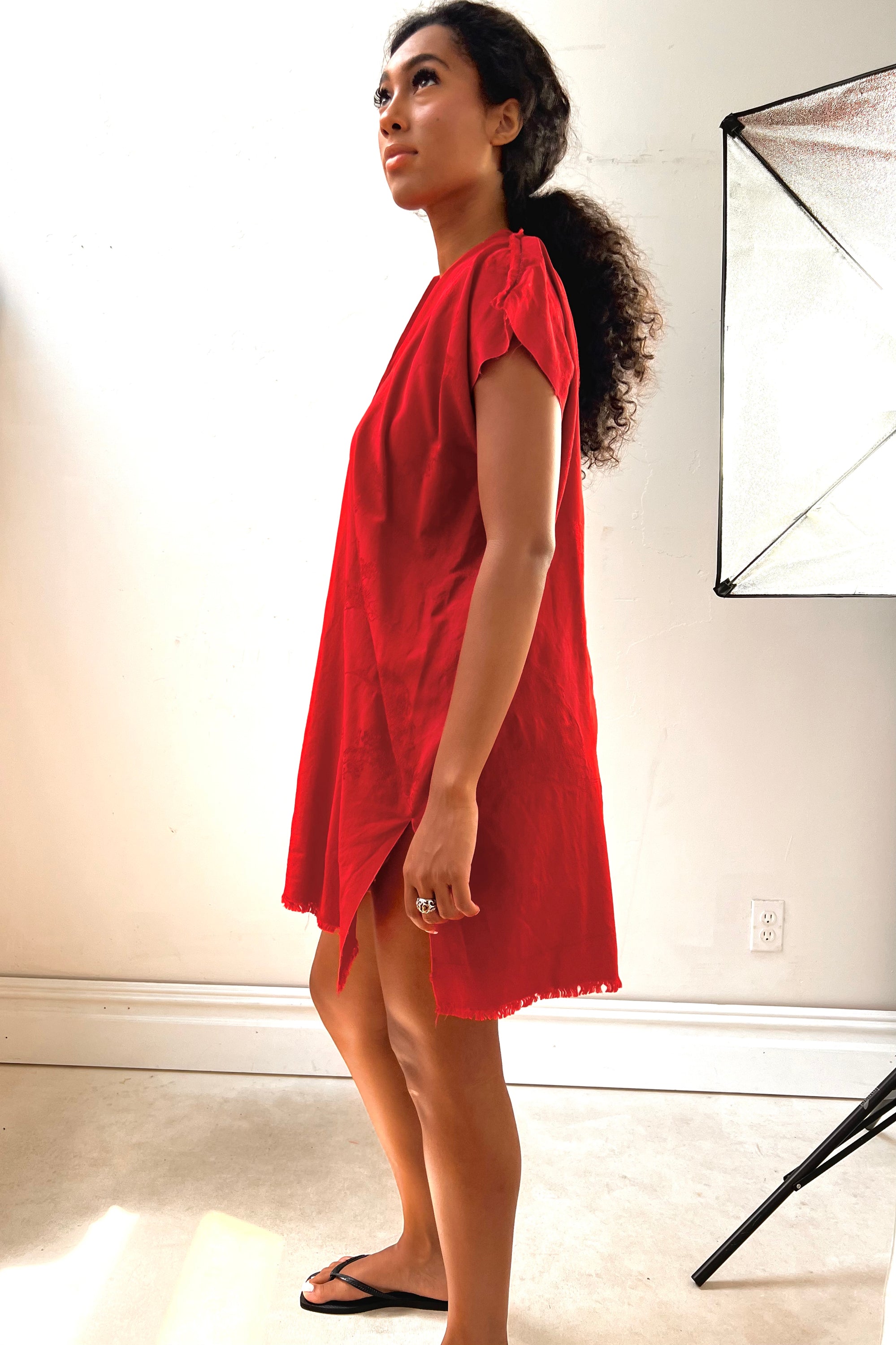 Anna Corinna Reworked Vintage Vermillion Smock Dress