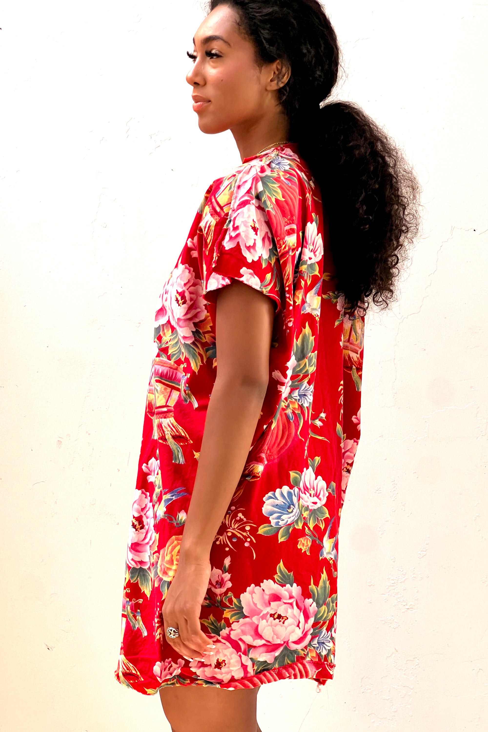 Anna Corinna Reworked Vintage Bright Flowers Smock Dress