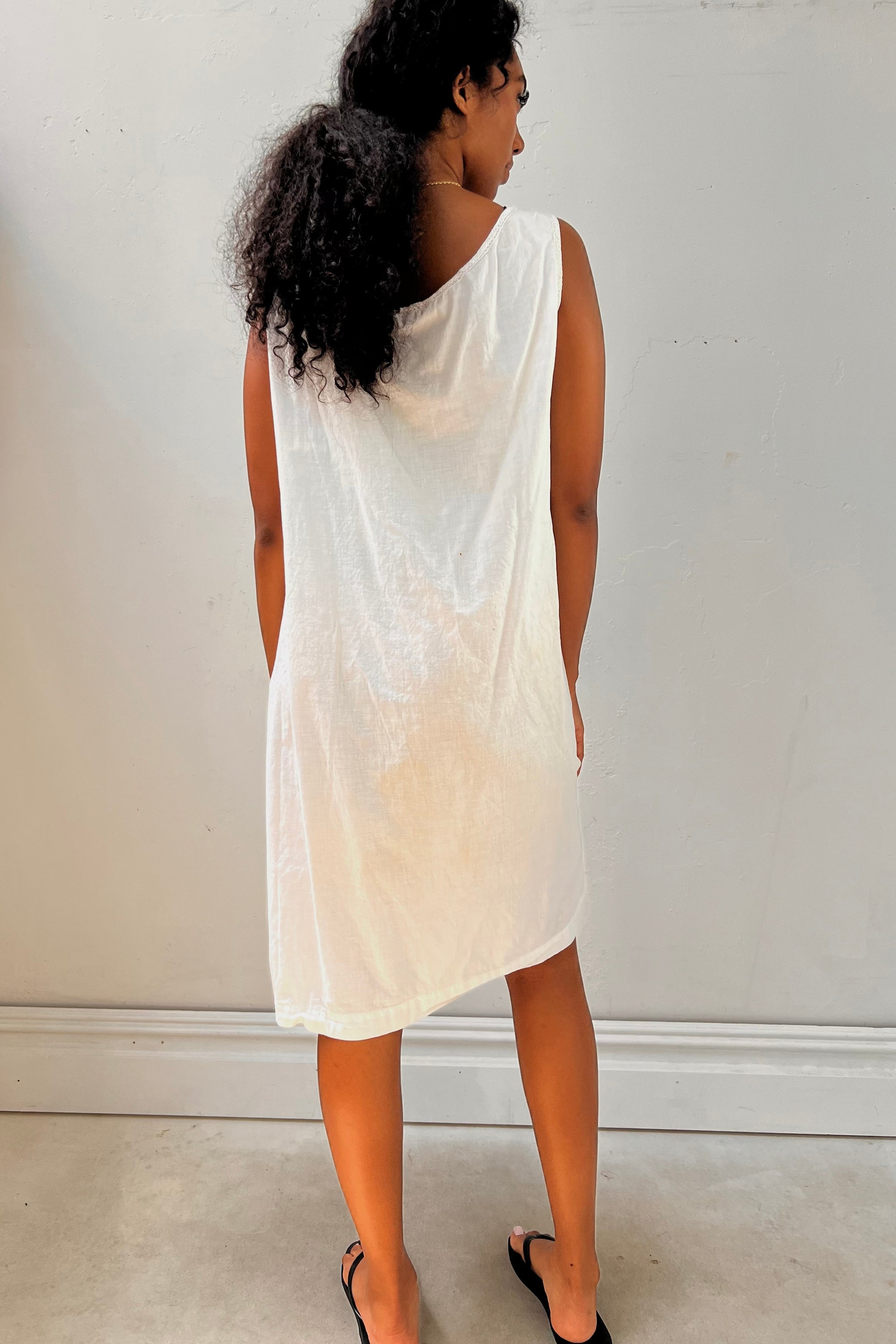 cotton slip dress Vintage Edwardian Cotton Slip Dress Selected by Nomad Vintage