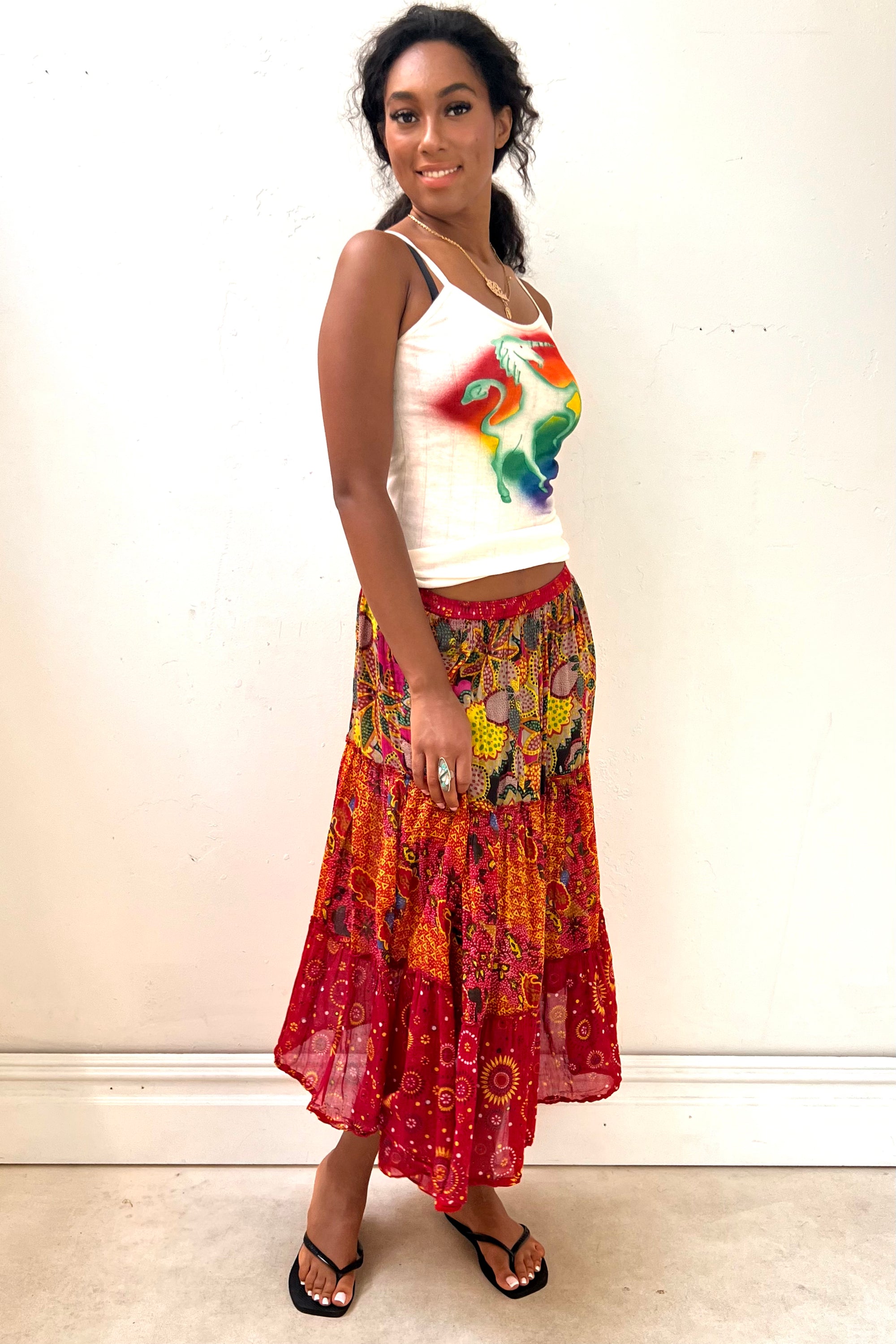 Vintage Tiered Skirt Selected by Anna Corinna