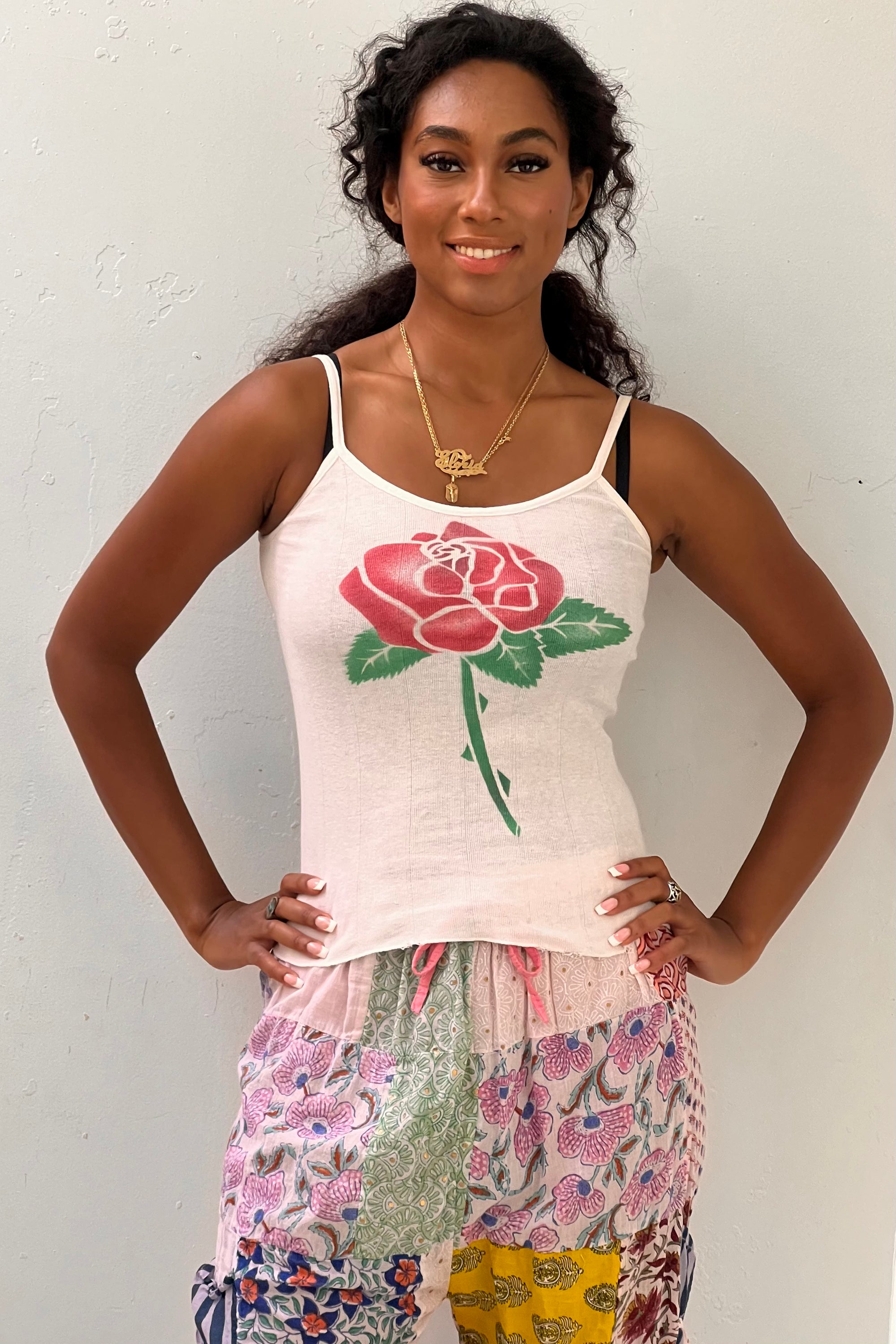 Vintage Airbrushed Rose Tank Selected by Anna Corinna