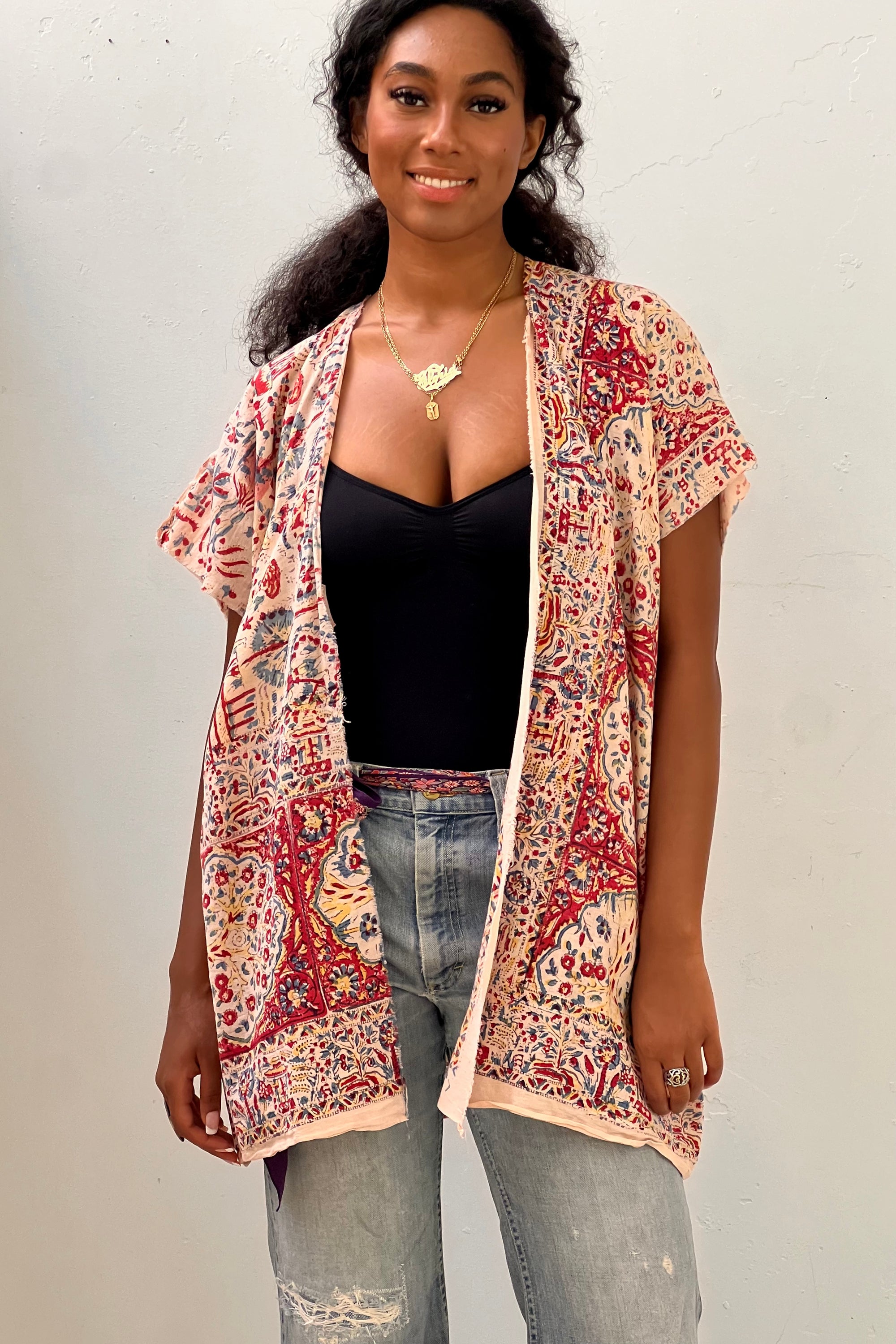 Anna Corinna Reworked Vintage Block Print Jacket