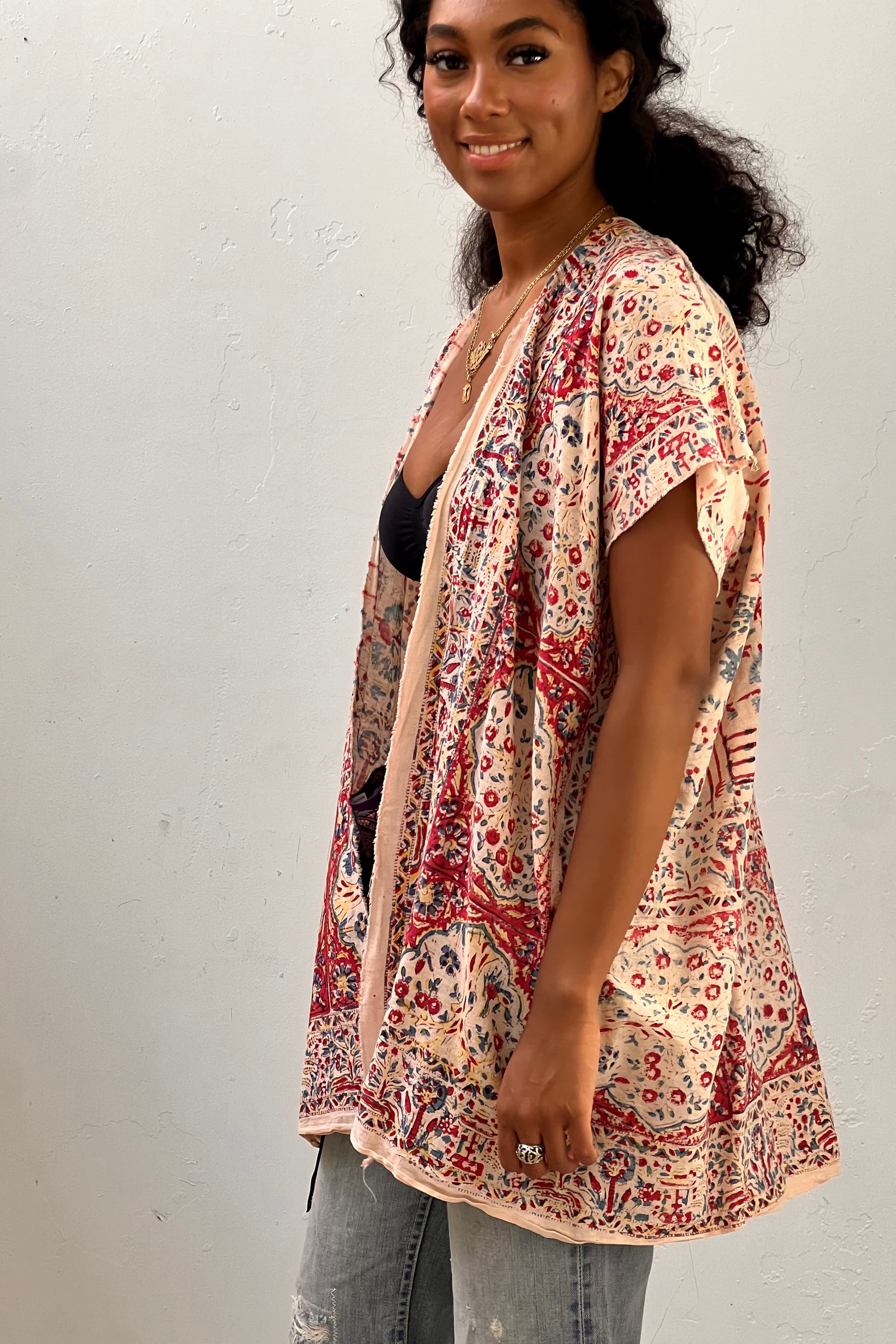 Anna Corinna Reworked Vintage Block Print Jacket