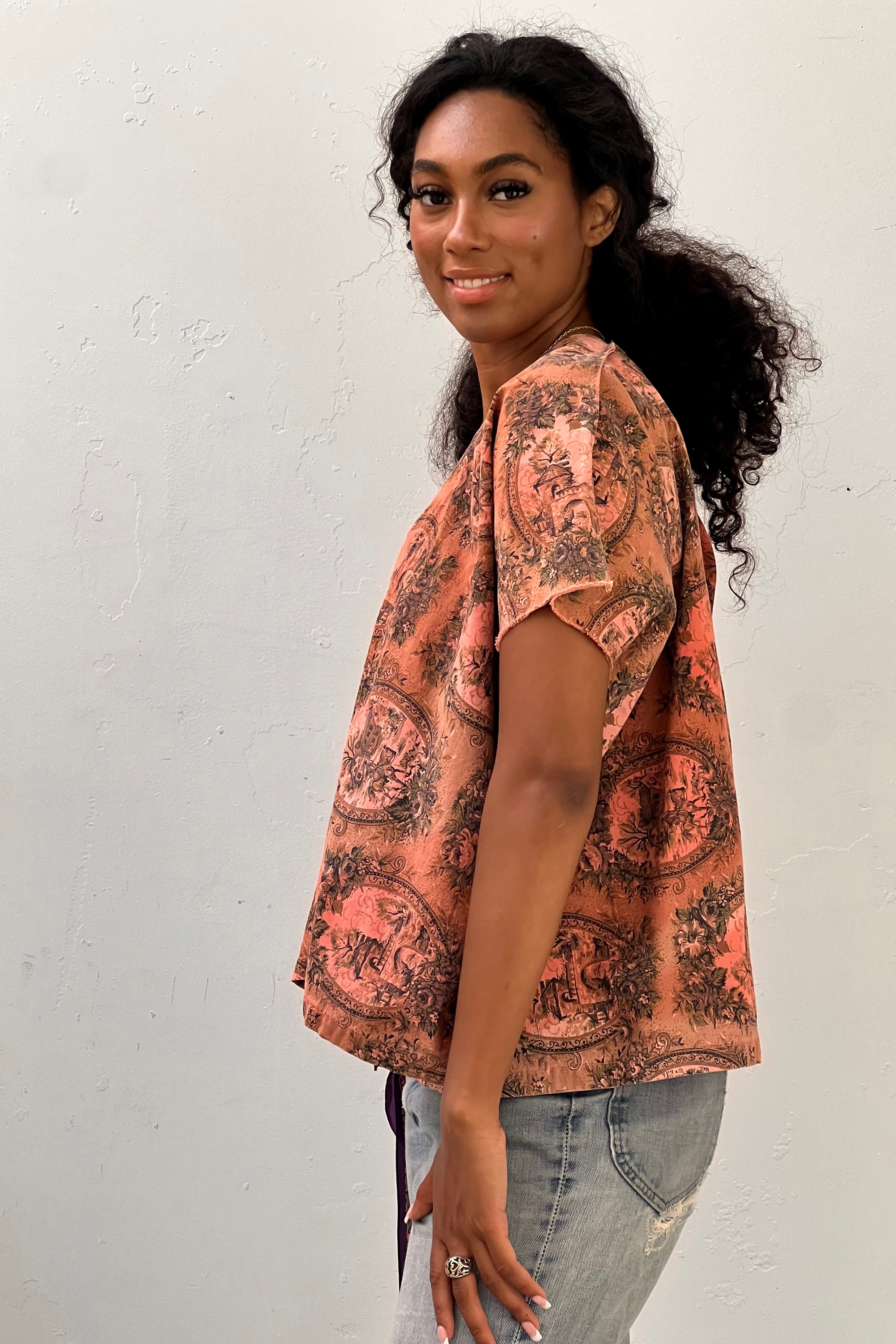 Anna Corinna Reworked Vintage Toile Print Jacket