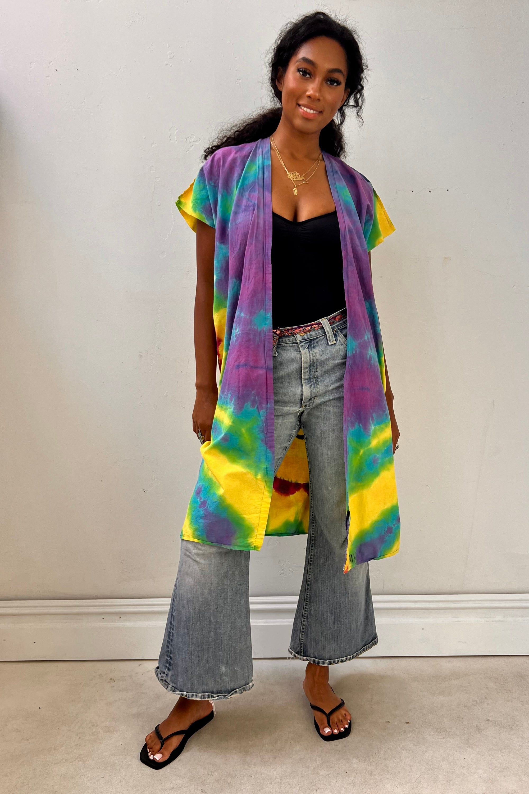 Anna Corinna Reworked Vintage Tie Dye Smile Jacket