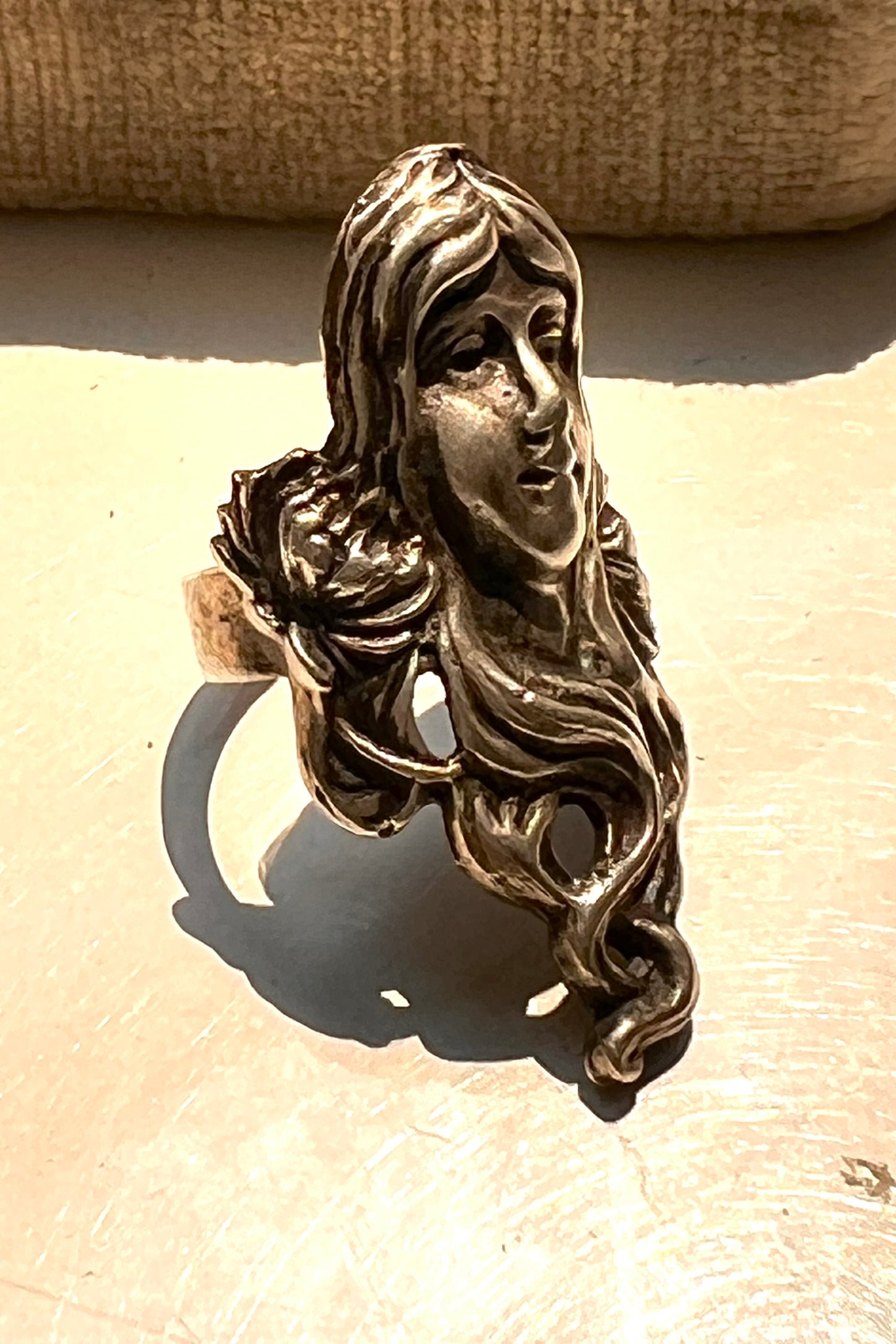 Vintage Sterling Silver Nouveau Woman Ring  Selected by Anna Corinna