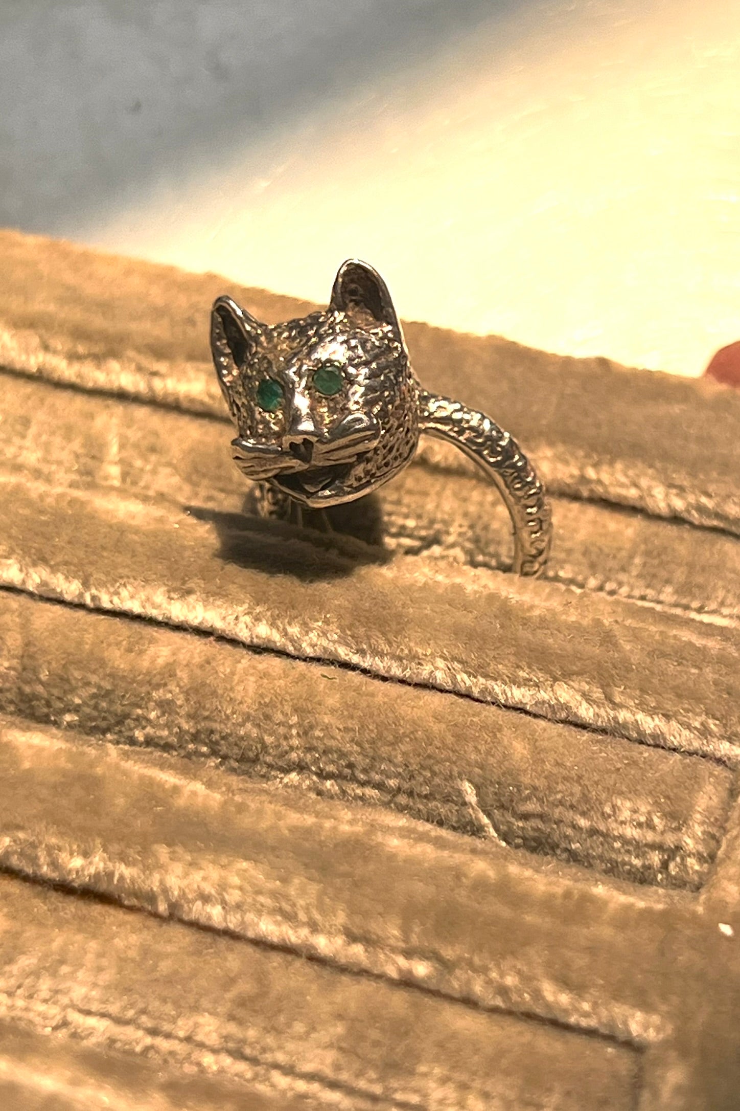 Vintage Sterling Silver Kitty Ring  Selected by Anna Corinna