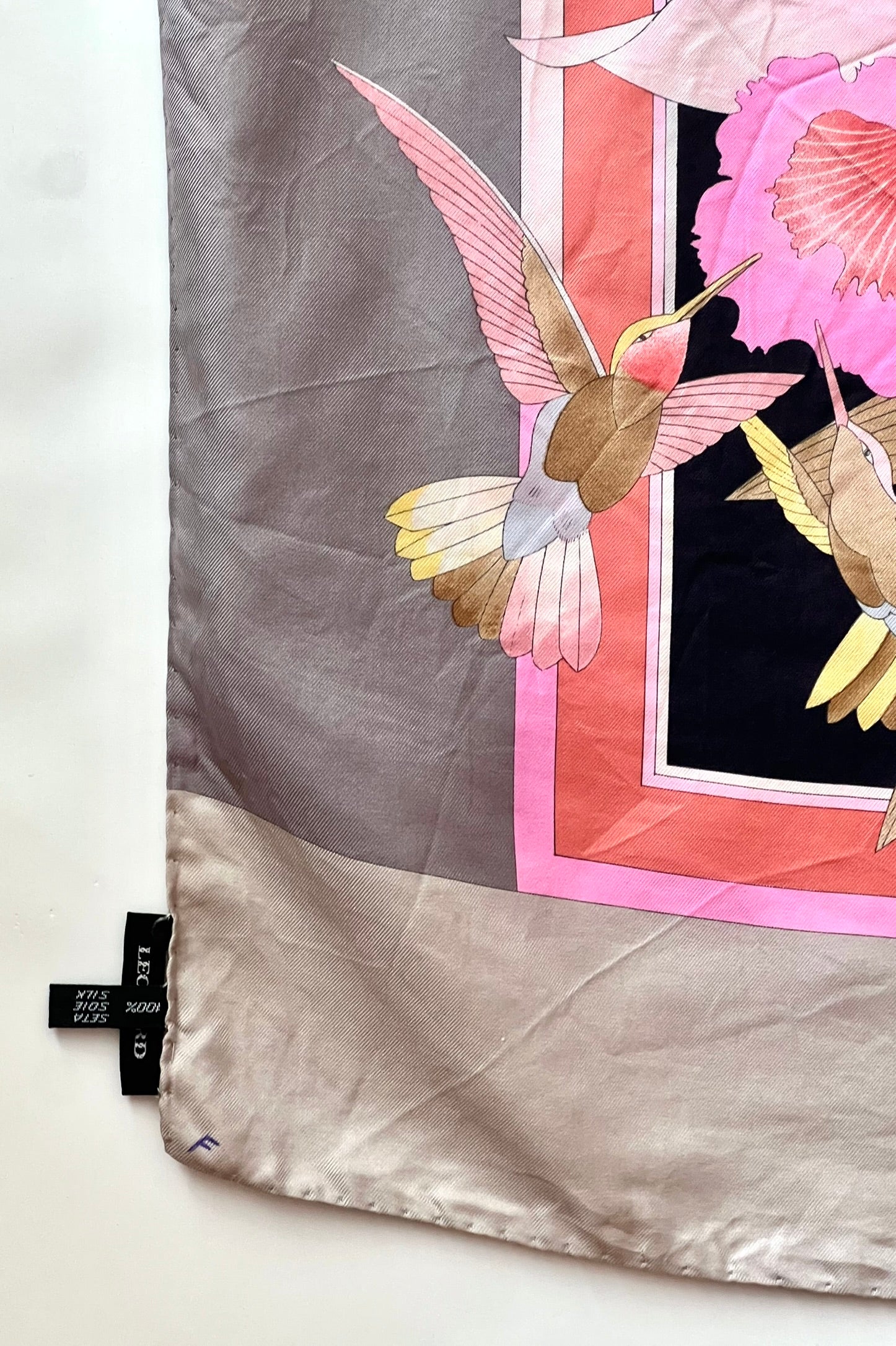 Vintage Silk Leo Hummingbird Scarf Selected by Anna Corinna