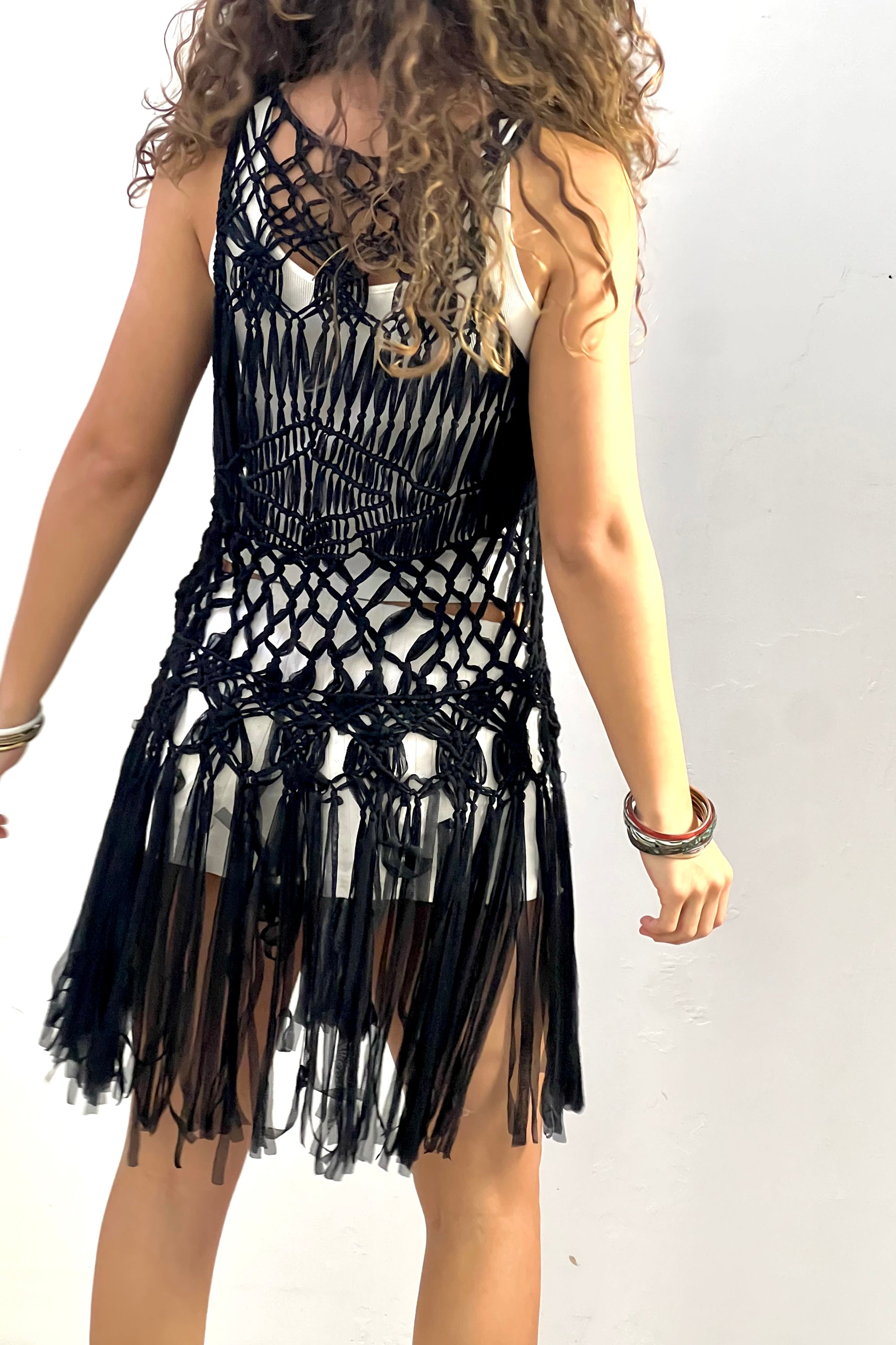 Vintage Midnight Crocheted Dress Selected by Anna Corinna