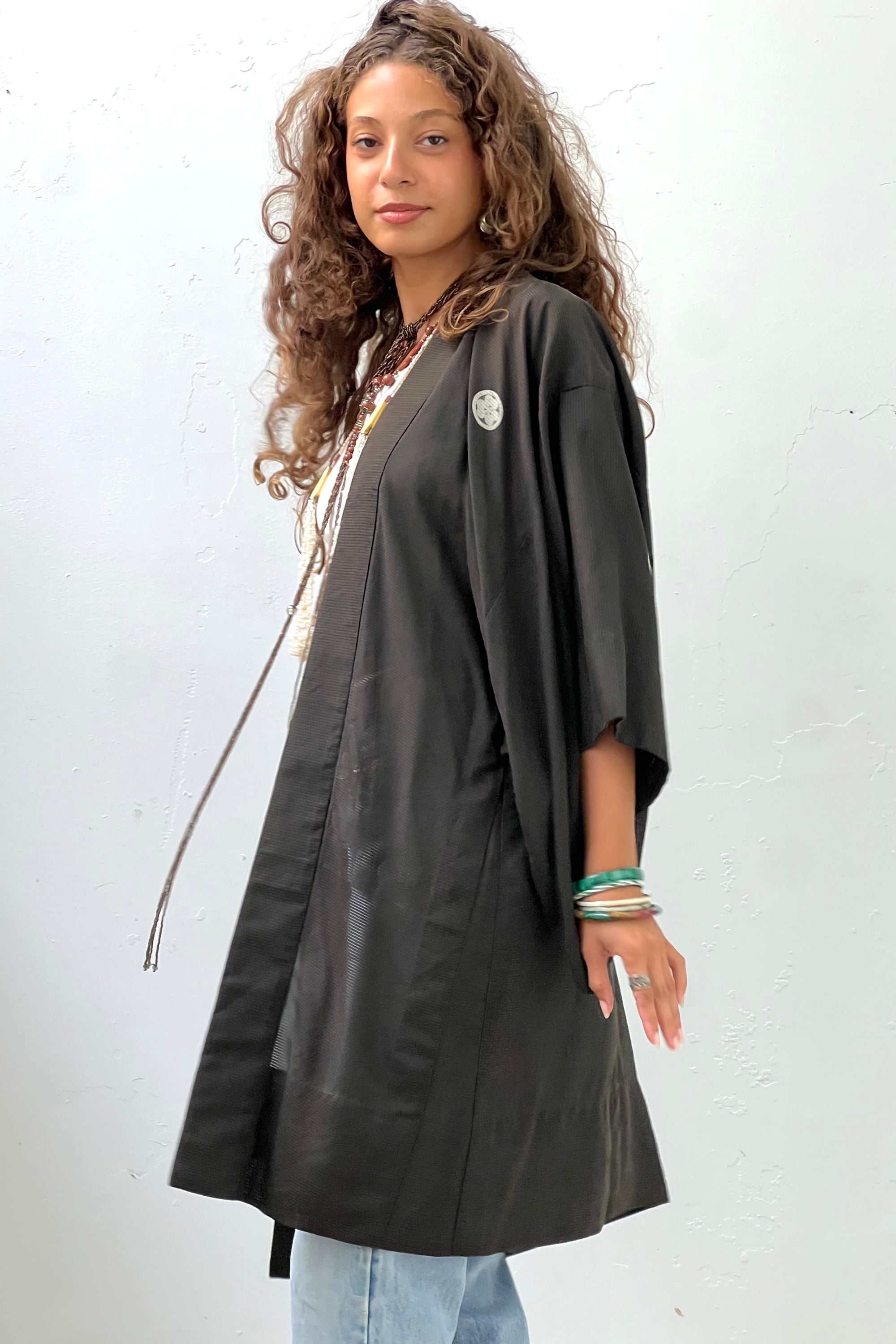 Vintage Silk Midnight Kimono Selected by Anna Corinna