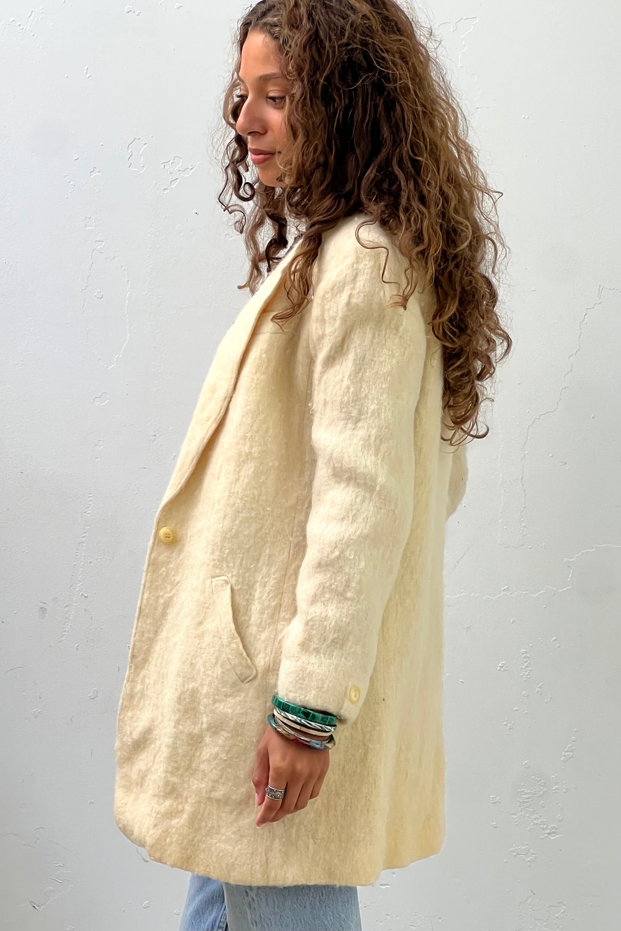 Vintage Ivory Wool Jacket Selected by Anna Corinna