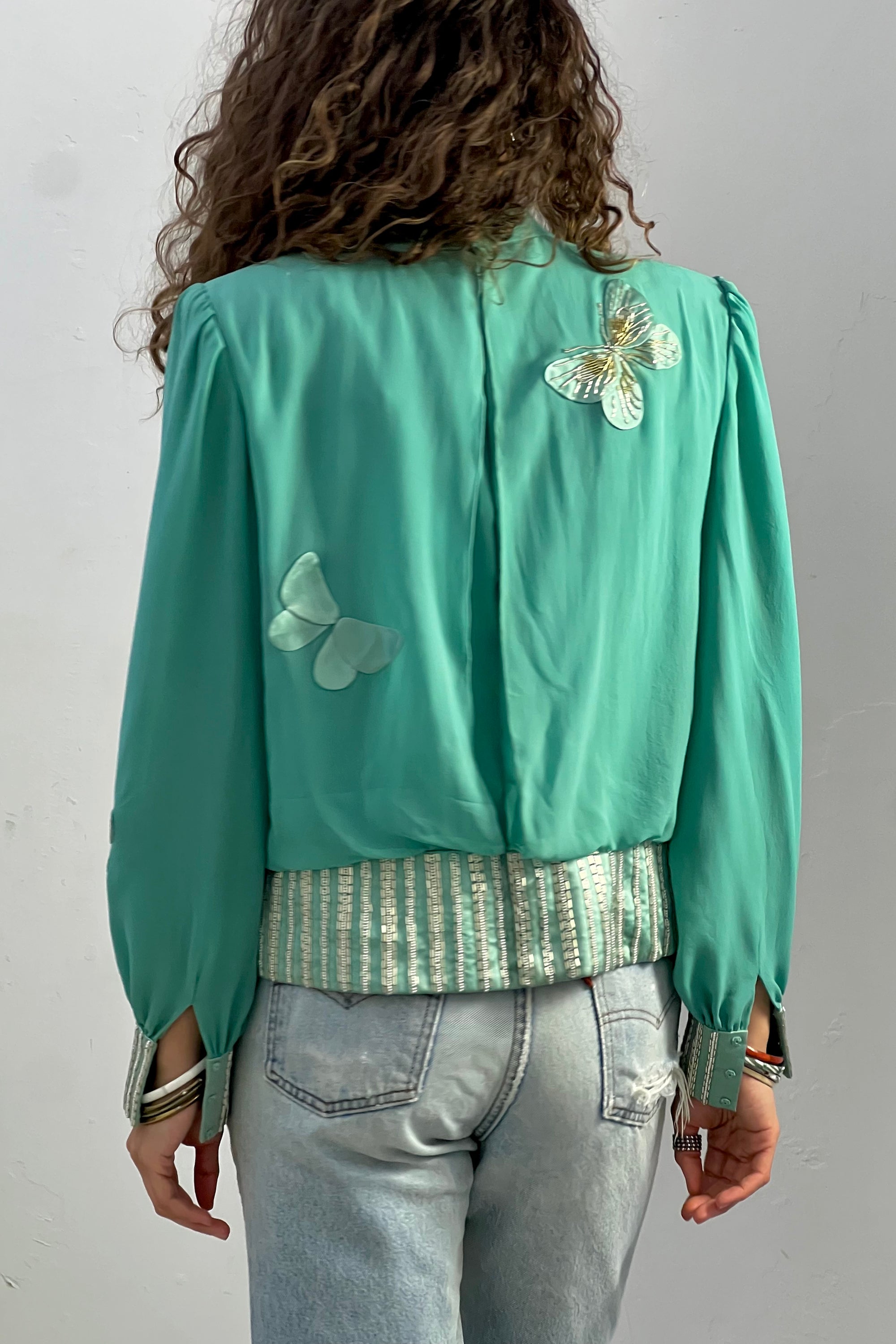 Vintage Hanae Mori Silk Butterfly Top Selected by Anna Corinna