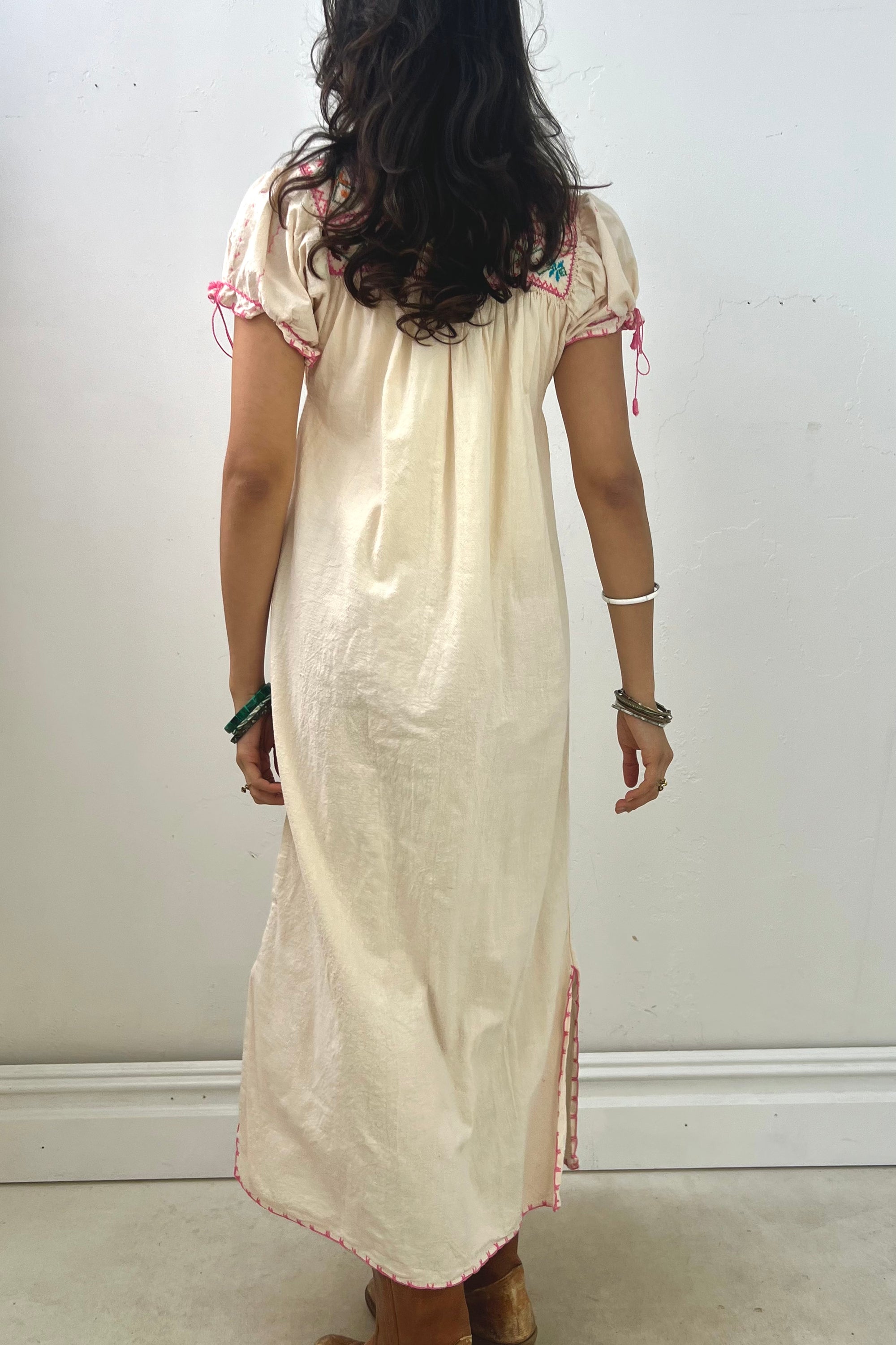 Vintage Embroidered Sweet Cotton Dress Selected by Anna Corinna