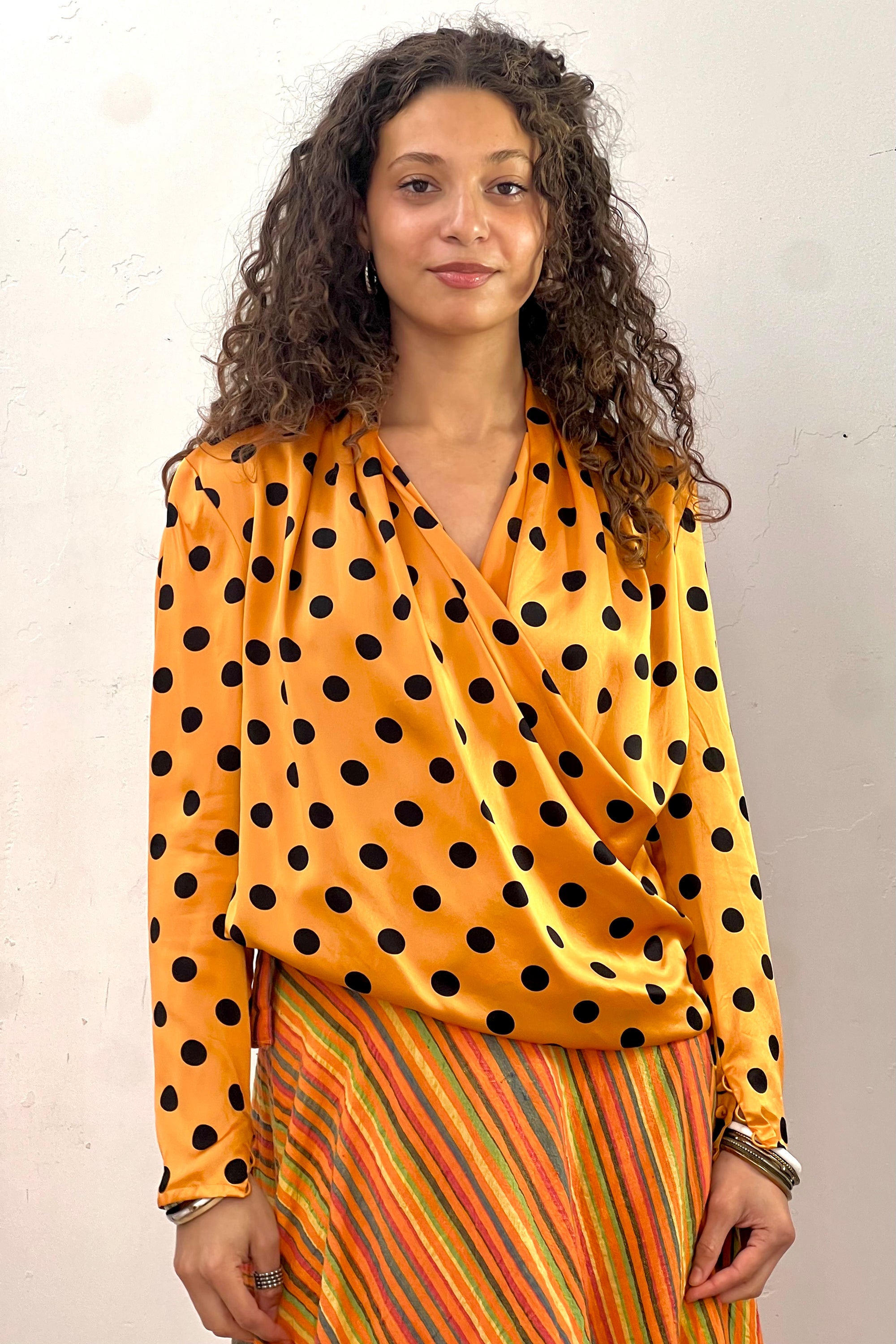 Vintage Silk Polka Dot Blouse Selected by Anna Corinna