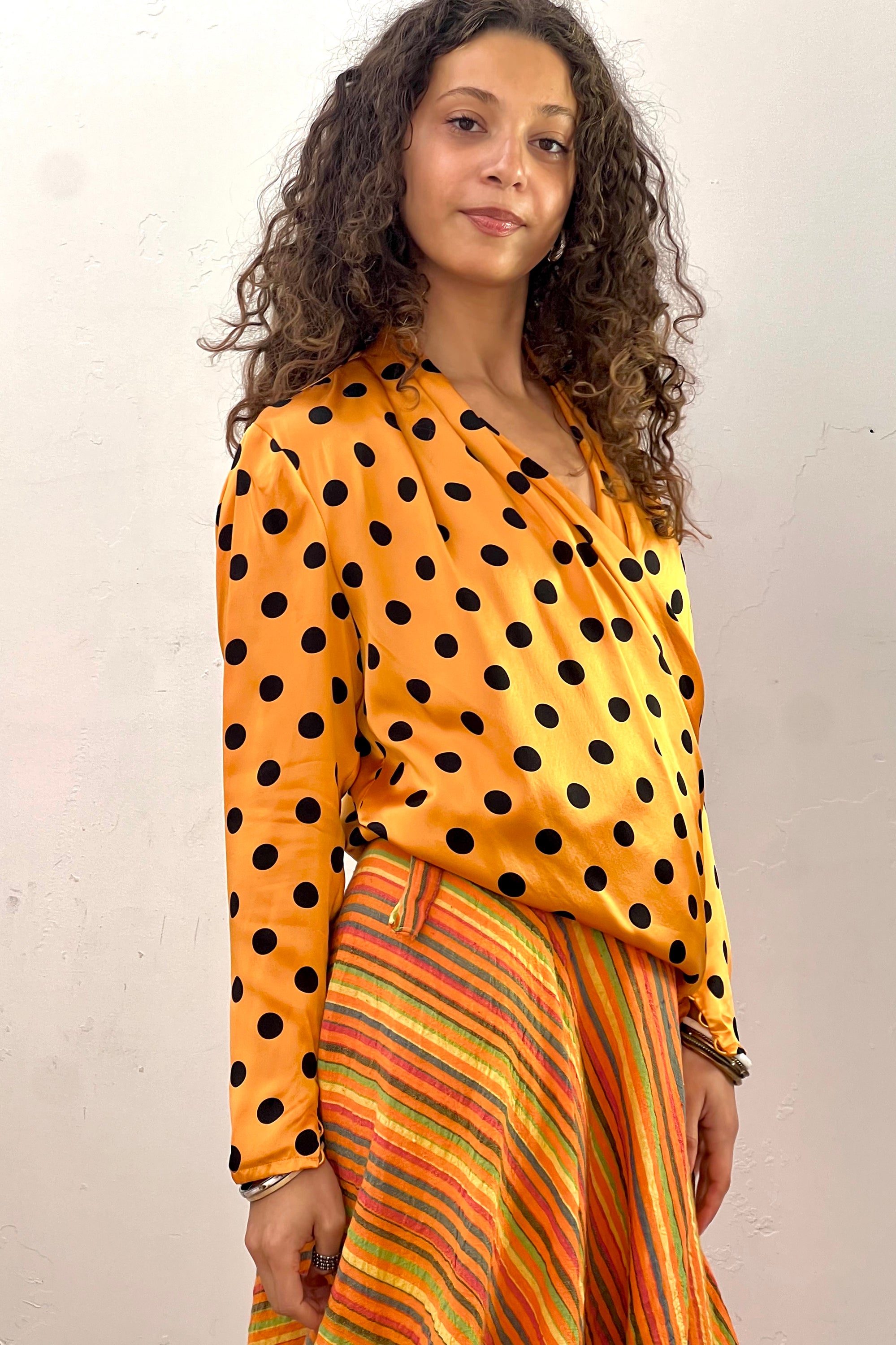 Vintage Silk Polka Dot Blouse Selected by Anna Corinna