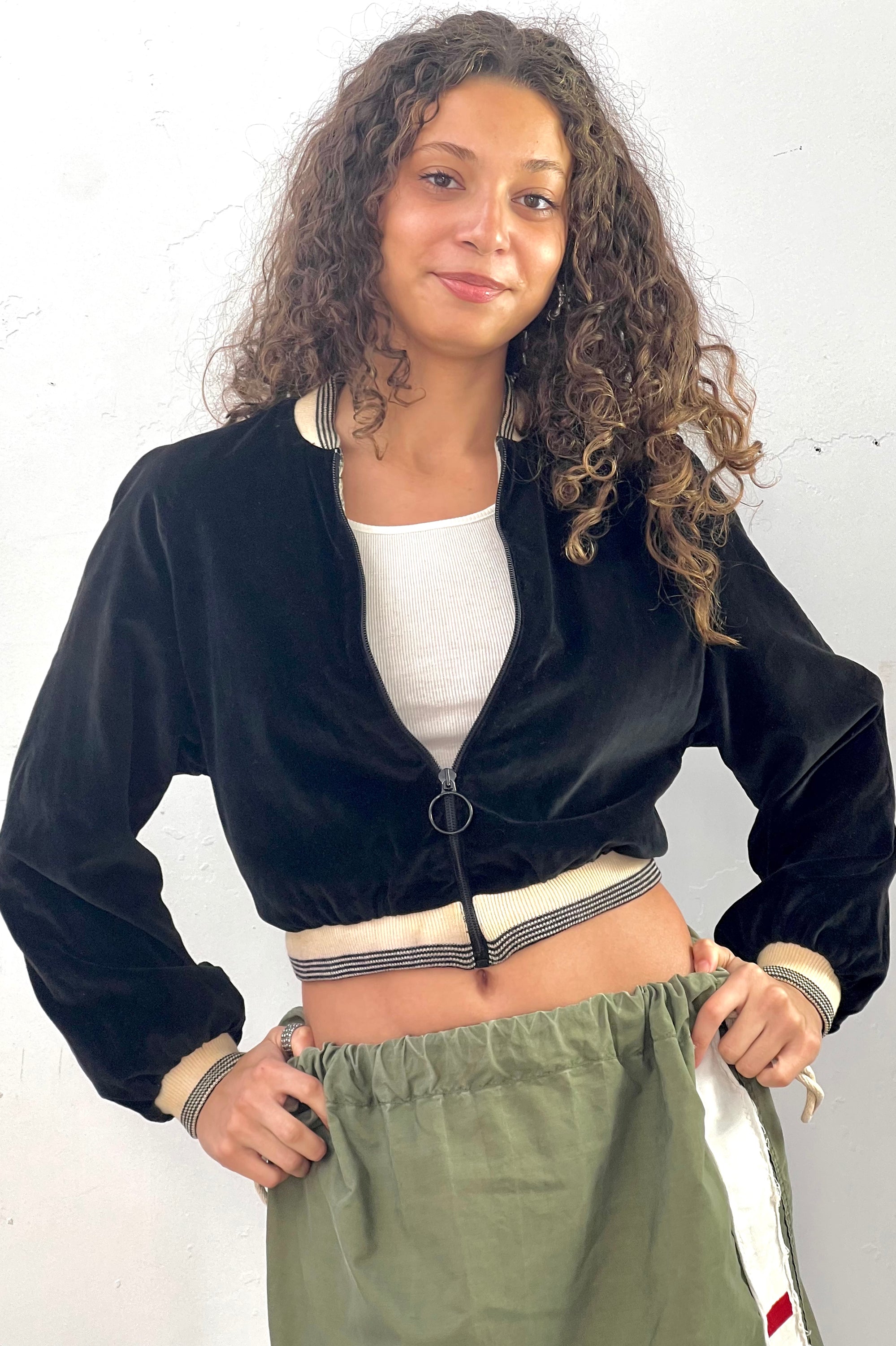 Vintage Habitat B. Altman Velvet Bomber Jacket Selected by Anna Corinna