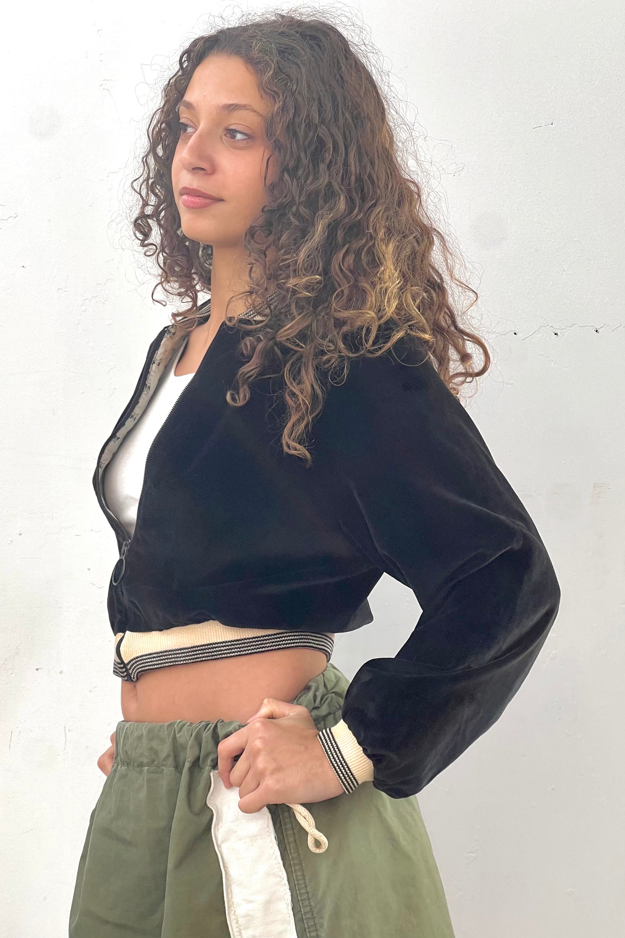 Vintage Habitat B. Altman Velvet Bomber Jacket Selected by Anna Corinna