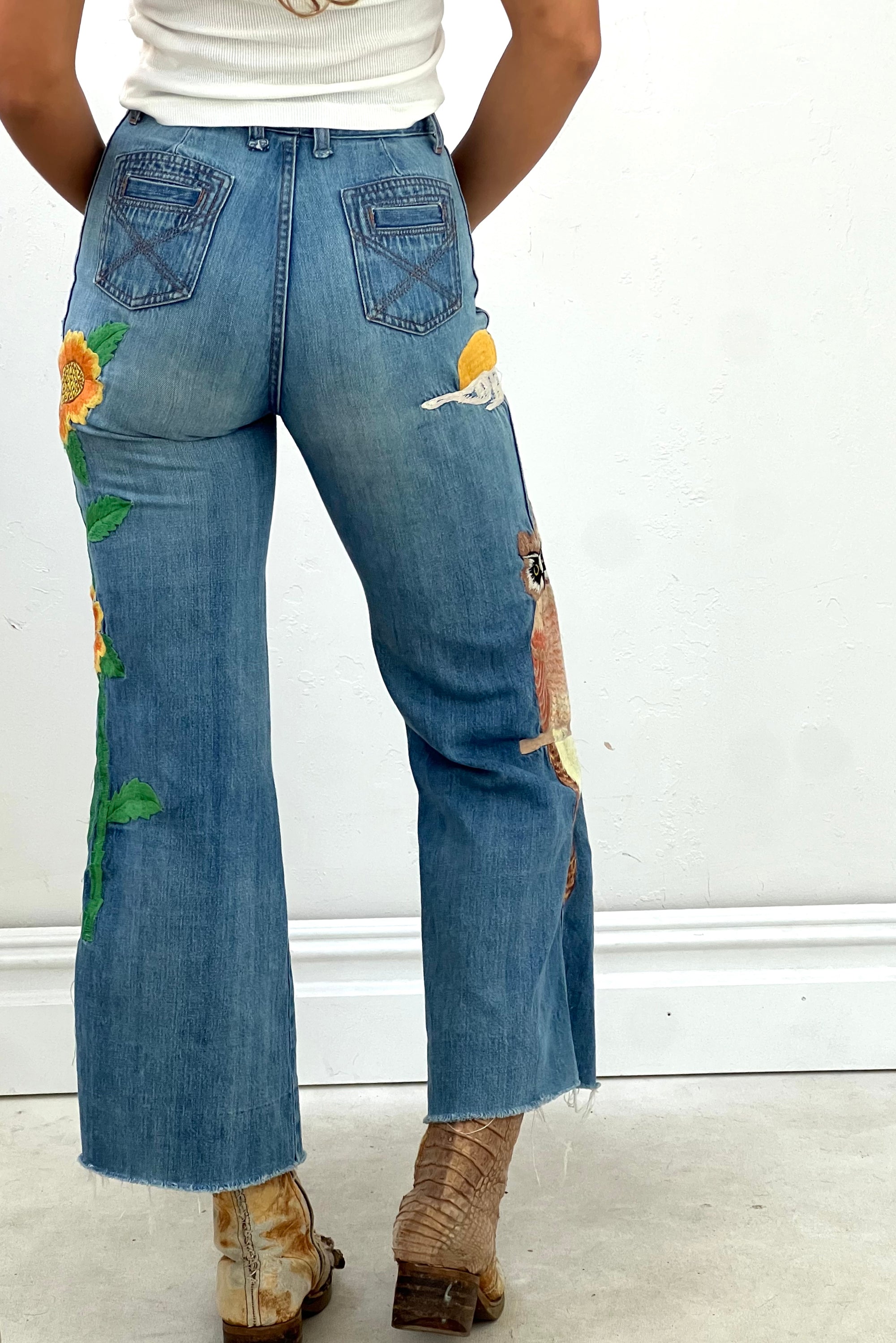 Vintage Embroidered Flare Jeans Selected by Anna Corinna