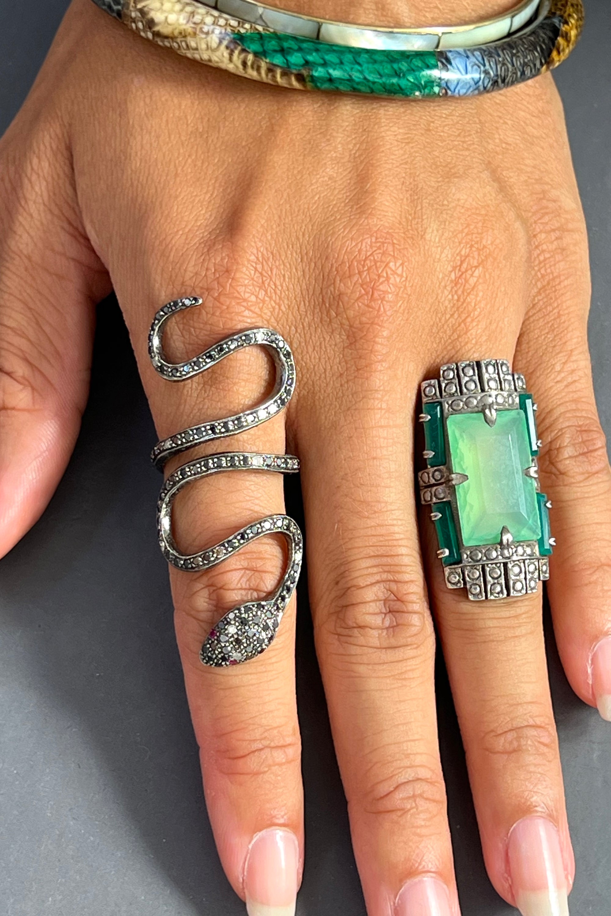 Vintage Sterling Silver Maxi Snake Ring  Selected by Anna Corinna