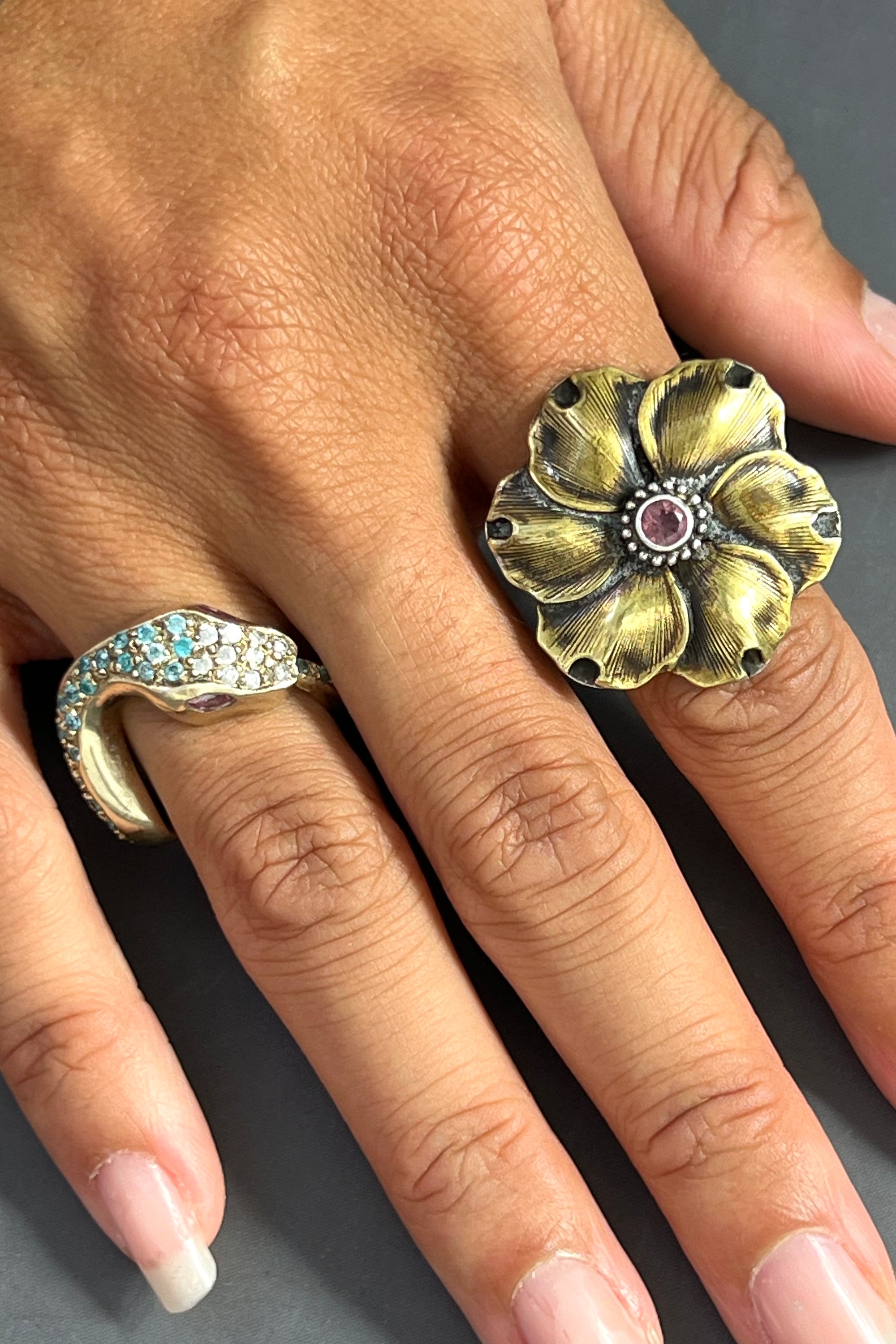 Vintage Sterling Silver Flower Ring  Selected by Anna Corinna