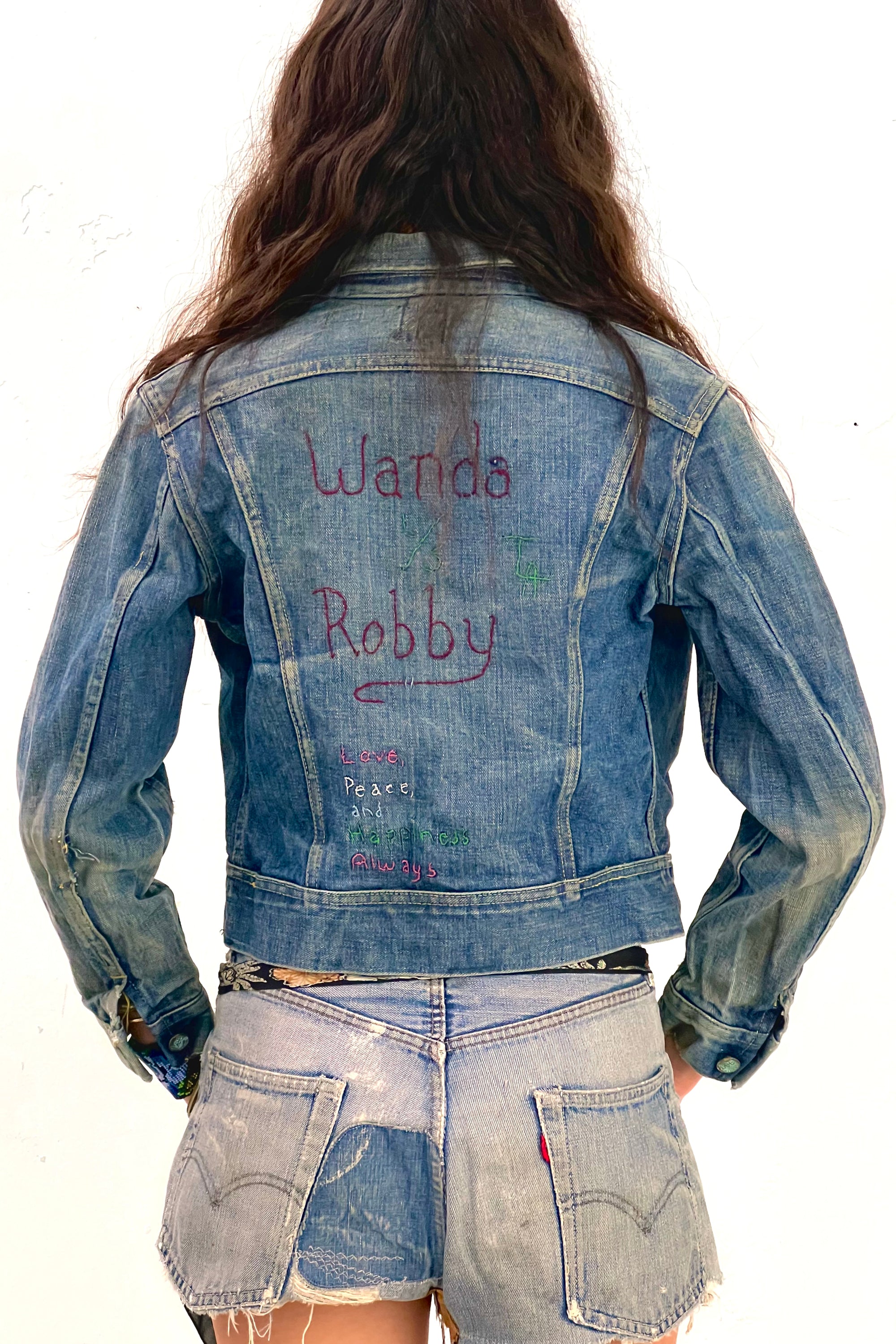 Vintage Hand Embroidered Lee Denim Jean Jacket Selected by Anna Corinna
