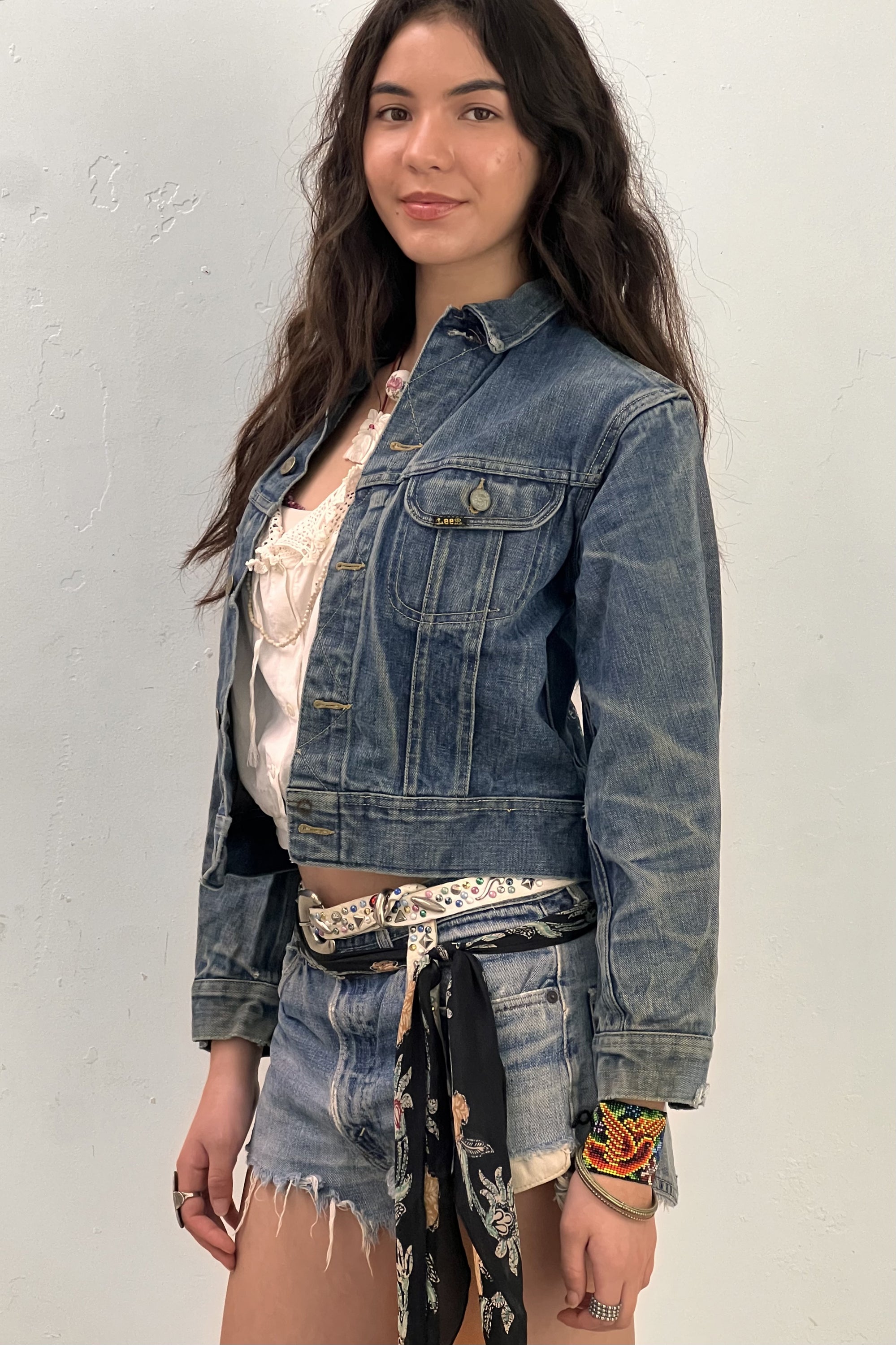 Vintage Hand Embroidered Lee Denim Jean Jacket Selected by Anna Corinna