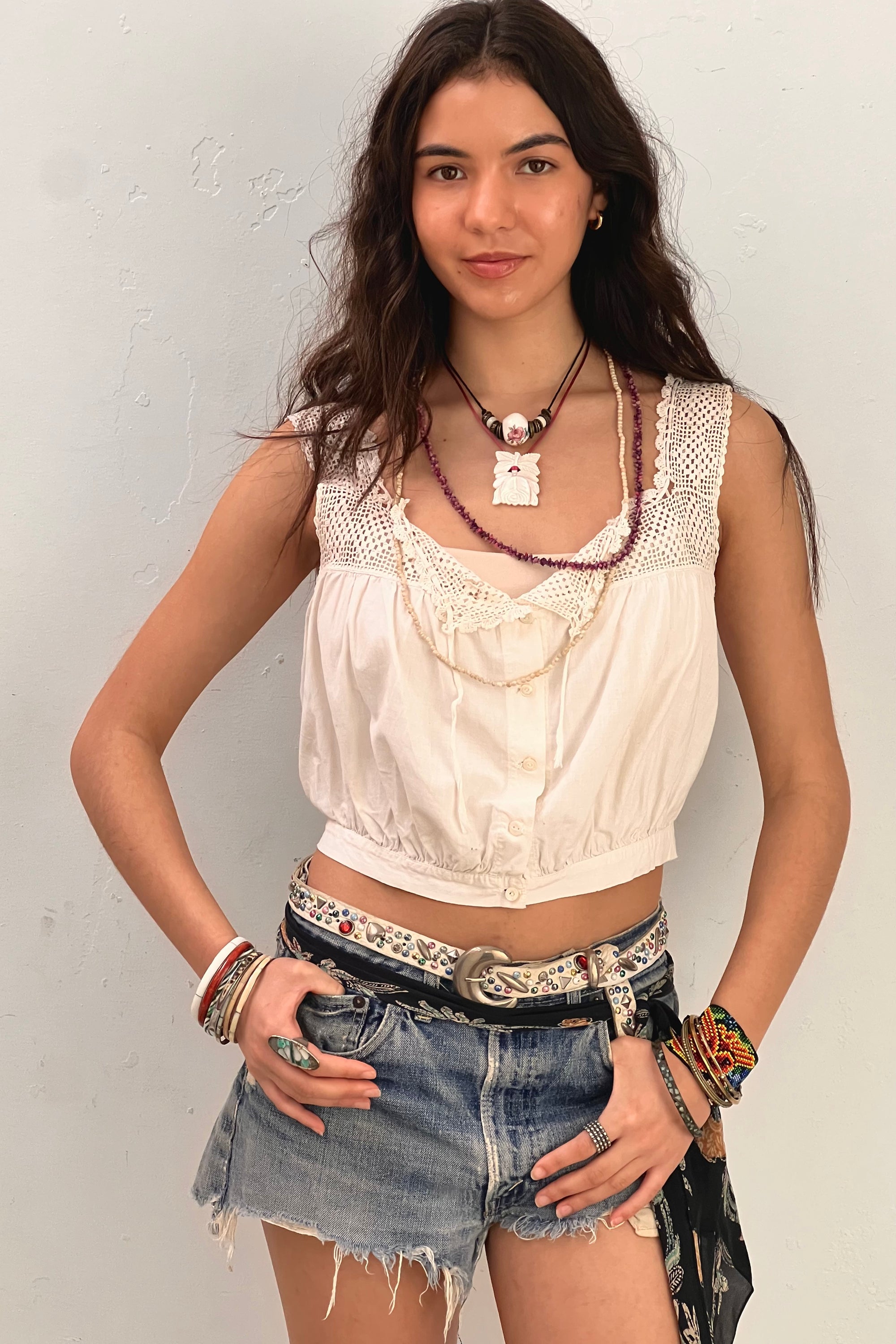 Vintage Victiorian White Cami Selected by  Anna Corinna